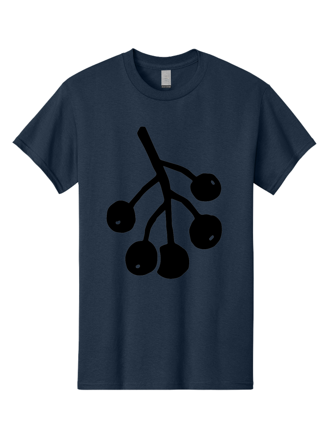 Five-Cherries Men'S Graphic Tee, 100% Cotton, Comfortable Casual Summer Wear, Machine Washable, Black Cherries Silhouette, Minimalist Design, Fruit Icon, Cherry Stem, Simple Graphics, Vector Illustration, Bold Silhouette, -  Aaa589 19