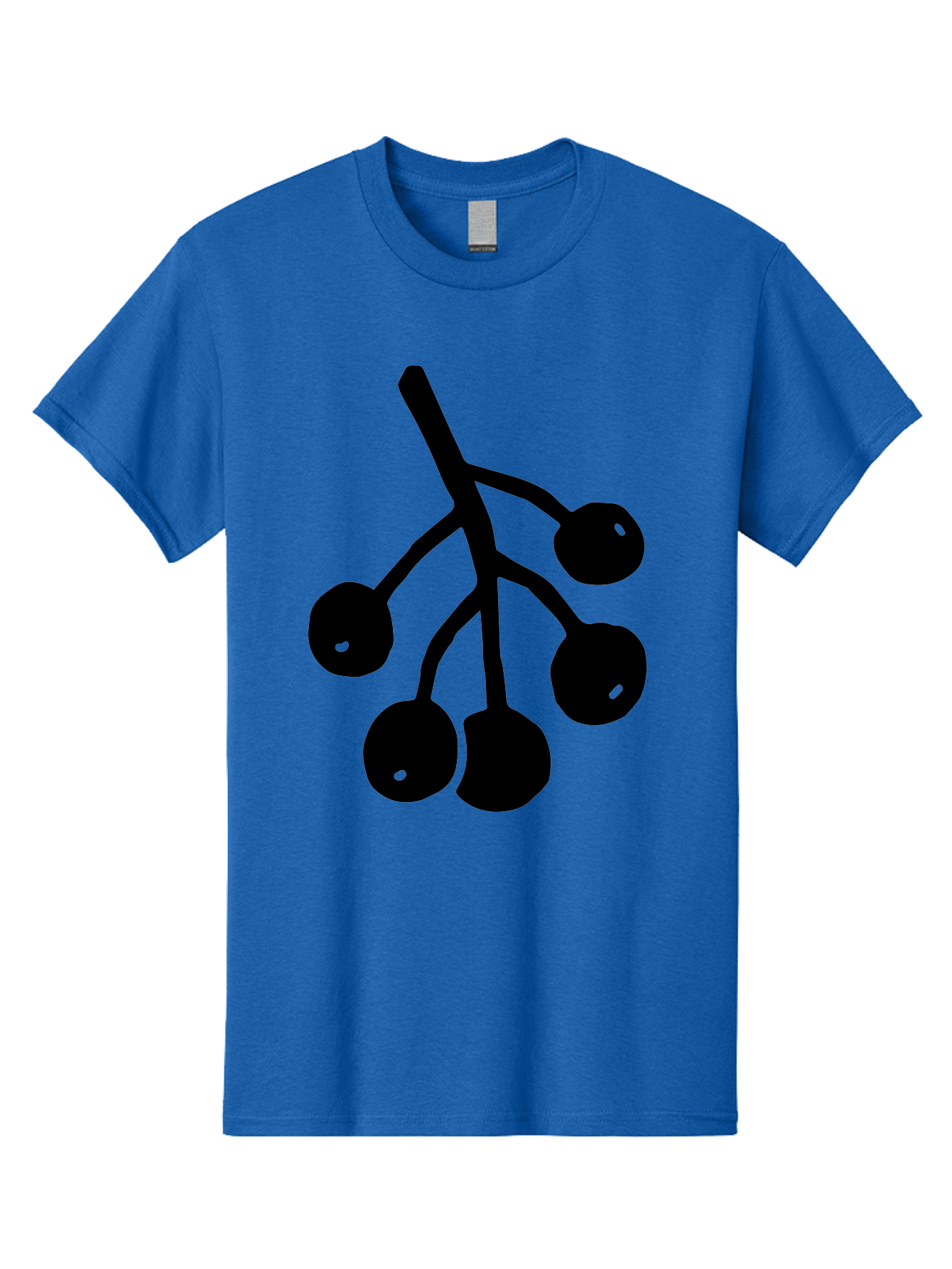 Five-Cherries Men'S Graphic Tee, 100% Cotton, Comfortable Casual Summer Wear, Machine Washable, Black Cherries Silhouette, Minimalist Design, Fruit Icon, Cherry Stem, Simple Graphics, Vector Illustration, Bold Silhouette, -  Aaa589 25