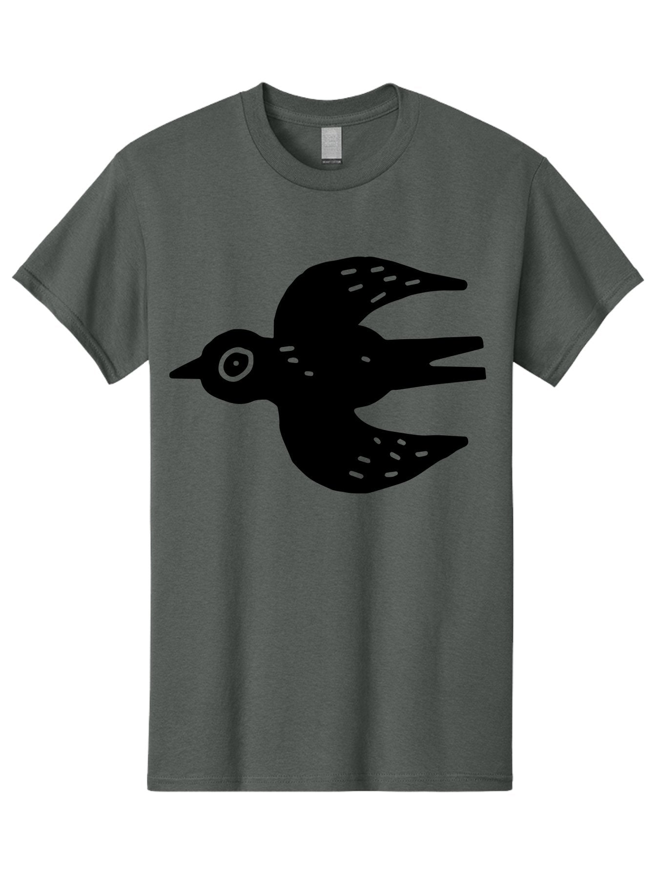 Flying-Bird Men'S Graphic Tee, 100% Cotton, Comfortable Casual Summer Wear, Machine Washable, Black Bird Silhouette, Bird In Flight, Simple Design, Graphic Illustration, Minimalist Art, Wildlife Symbol, Flying Bird, Abstract Shape, -  Aaa591 27