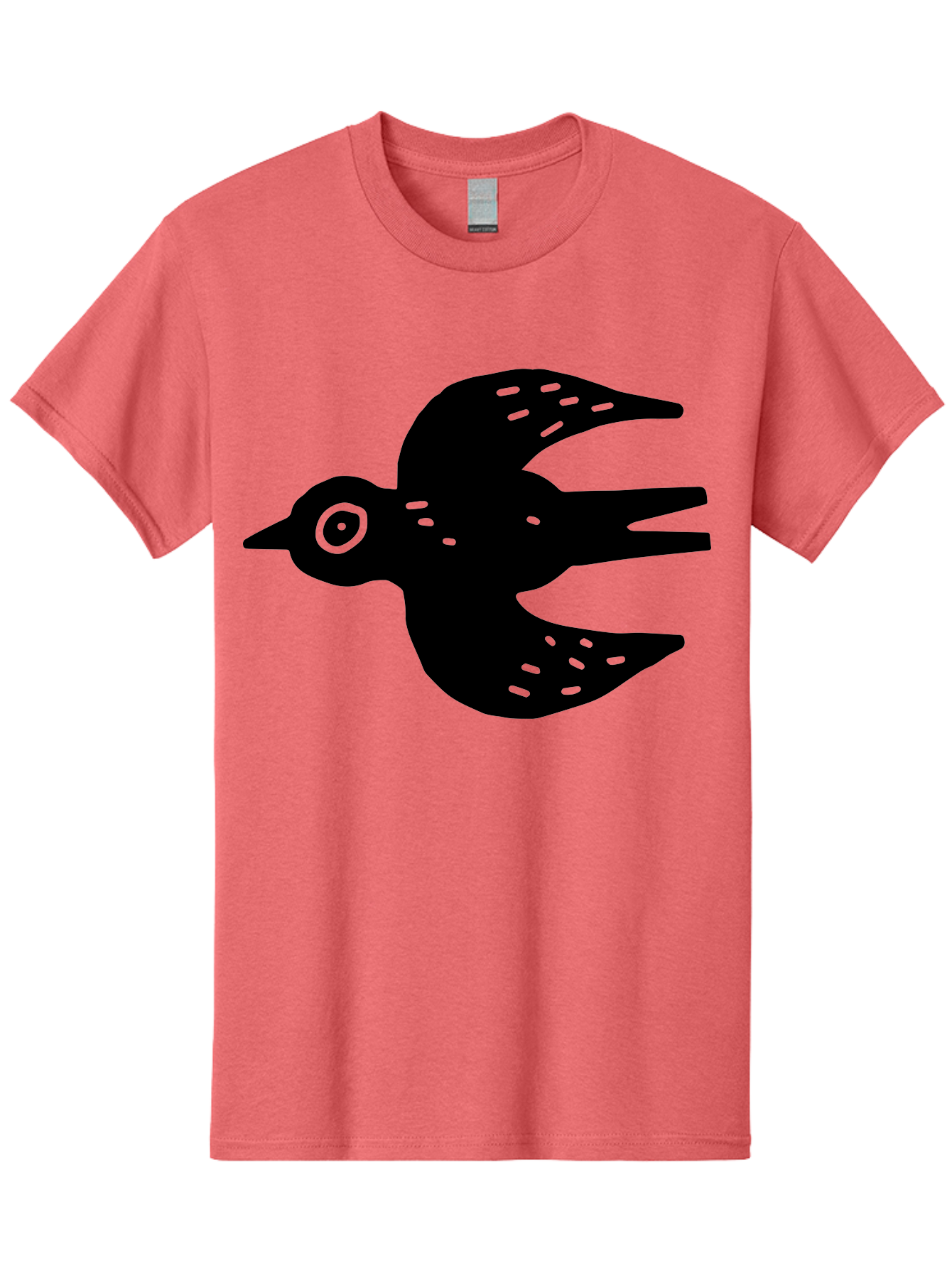 Flying-Bird Men'S Graphic Tee, 100% Cotton, Comfortable Casual Summer Wear, Machine Washable, Black Bird Silhouette, Bird In Flight, Simple Design, Graphic Illustration, Minimalist Art, Wildlife Symbol, Flying Bird, Abstract Shape, -  Aaa591 11