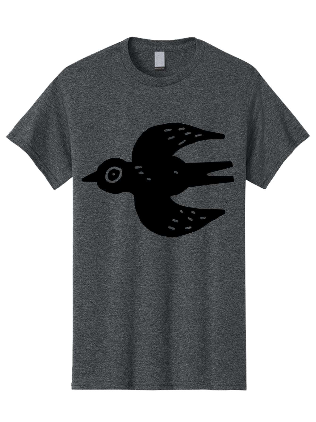 Flying-Bird Men'S Graphic Tee, 100% Cotton, Comfortable Casual Summer Wear, Machine Washable, Black Bird Silhouette, Bird In Flight, Simple Design, Graphic Illustration, Minimalist Art, Wildlife Symbol, Flying Bird, Abstract Shape, -  Aaa591 9