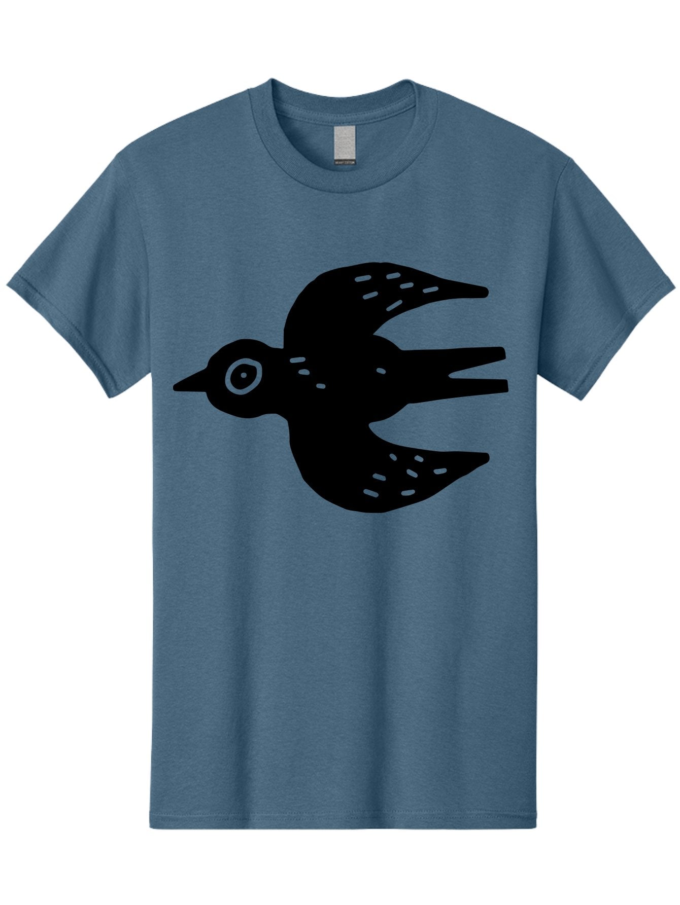 Flying-Bird Men'S Graphic Tee, 100% Cotton, Comfortable Casual Summer Wear, Machine Washable, Black Bird Silhouette, Bird In Flight, Simple Design, Graphic Illustration, Minimalist Art, Wildlife Symbol, Flying Bird, Abstract Shape, -  Aaa591 29