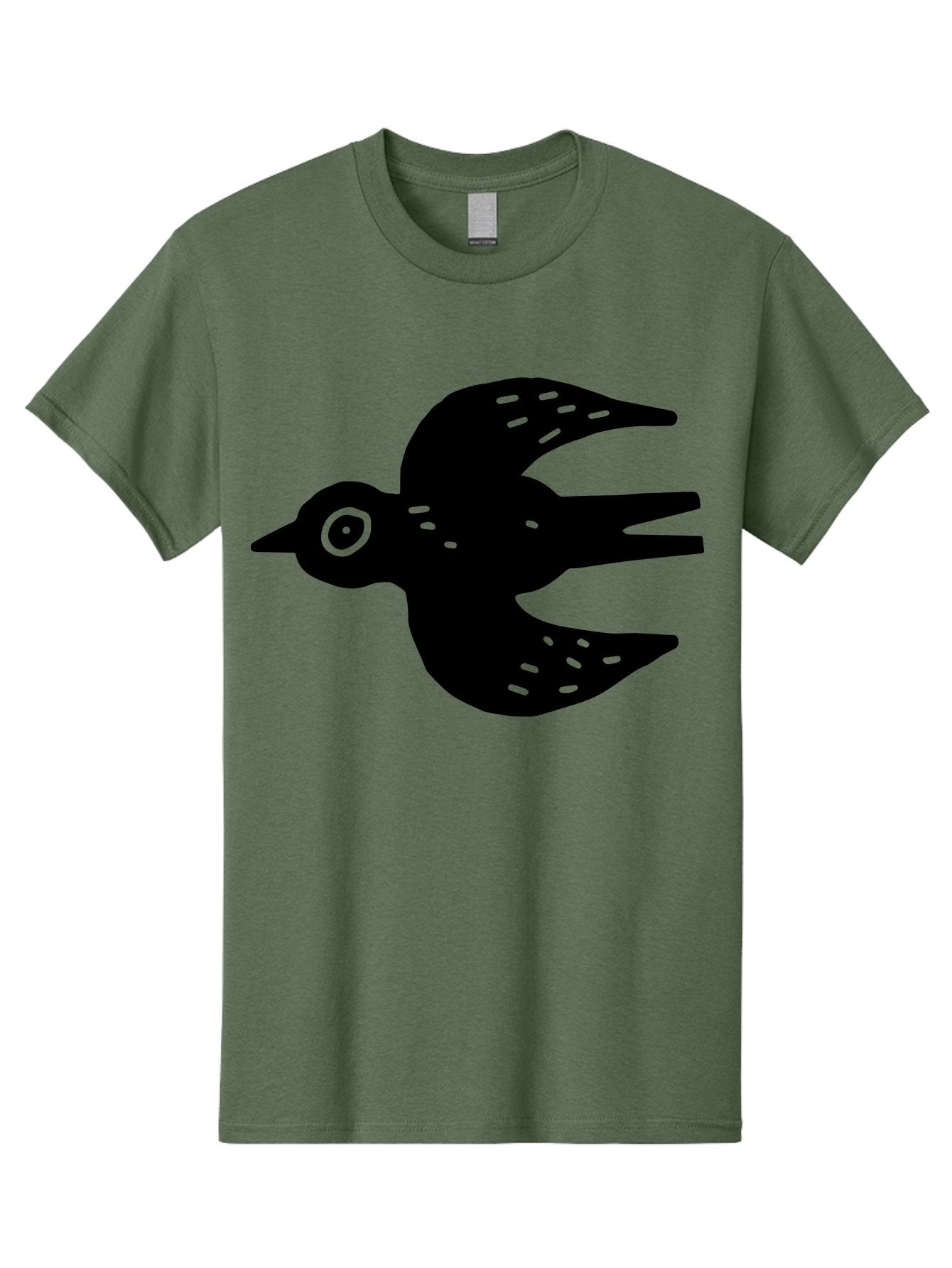 Flying-Bird Men'S Graphic Tee, 100% Cotton, Comfortable Casual Summer Wear, Machine Washable, Black Bird Silhouette, Bird In Flight, Simple Design, Graphic Illustration, Minimalist Art, Wildlife Symbol, Flying Bird, Abstract Shape, -  Aaa591 15