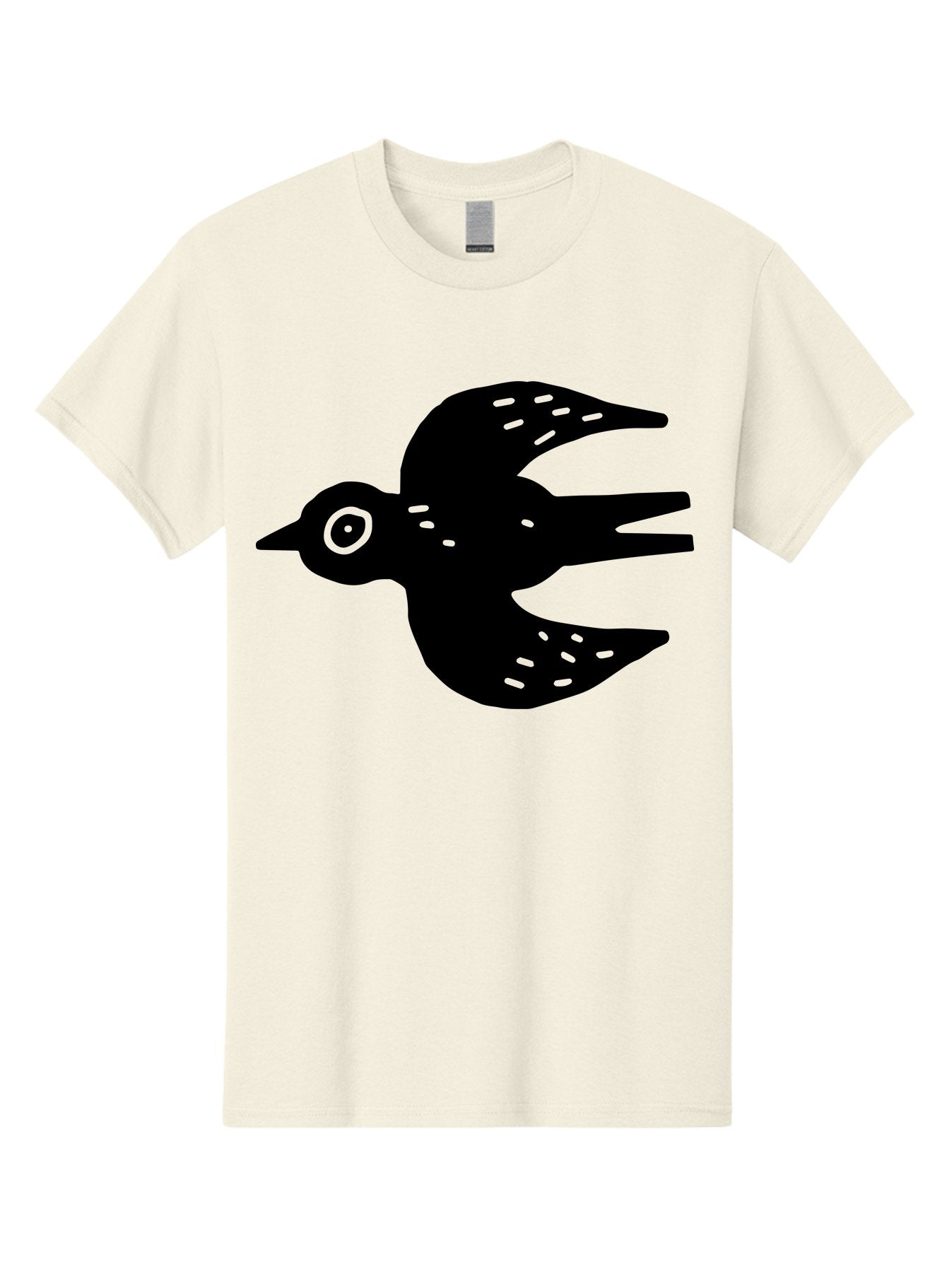 Flying-Bird Men'S Graphic Tee, 100% Cotton, Comfortable Casual Summer Wear, Machine Washable, Black Bird Silhouette, Bird In Flight, Simple Design, Graphic Illustration, Minimalist Art, Wildlife Symbol, Flying Bird, Abstract Shape, -  Aaa591 13
