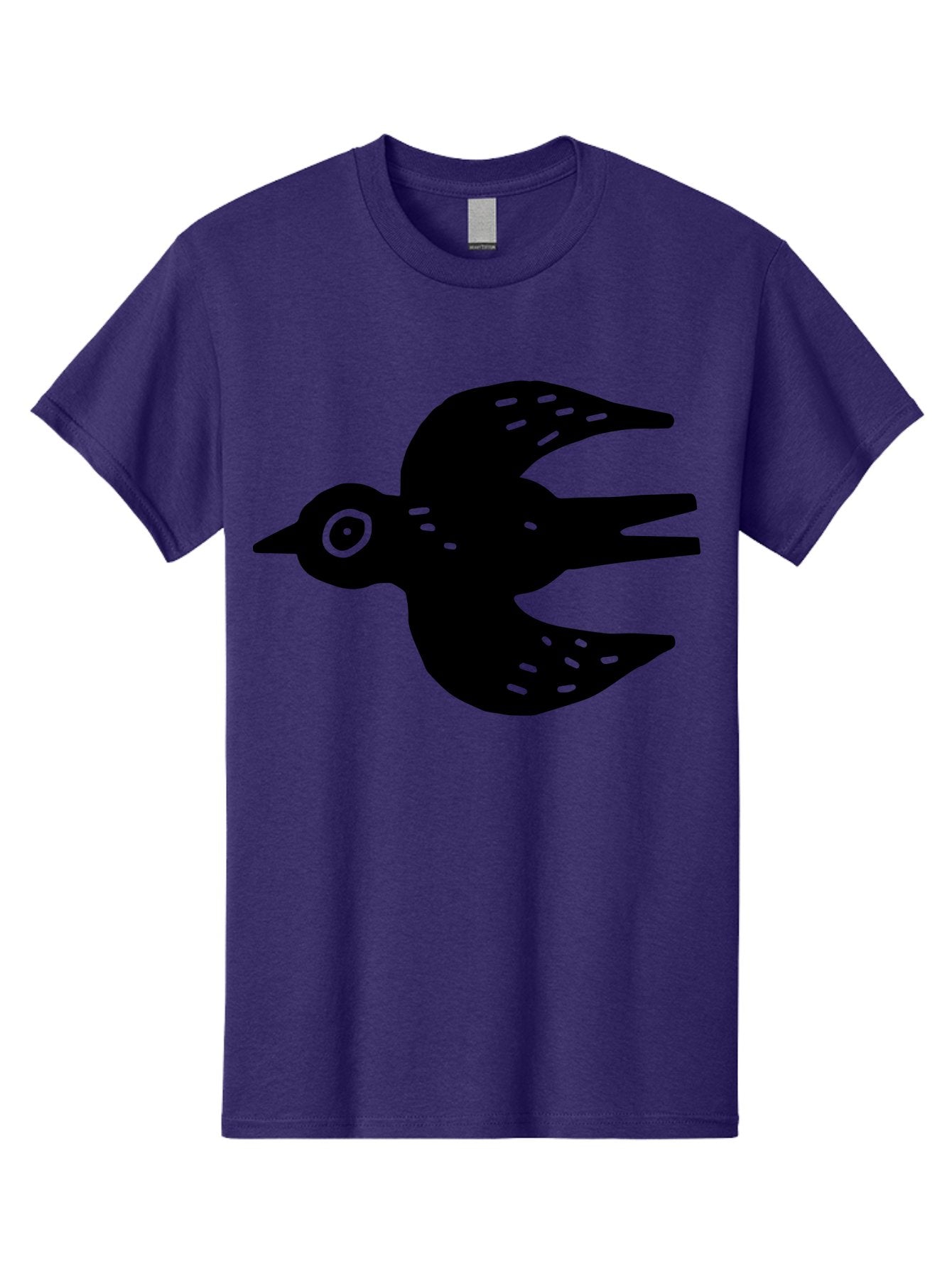 Flying-Bird Men'S Graphic Tee, 100% Cotton, Comfortable Casual Summer Wear, Machine Washable, Black Bird Silhouette, Bird In Flight, Simple Design, Graphic Illustration, Minimalist Art, Wildlife Symbol, Flying Bird, Abstract Shape, -  Aaa591 7