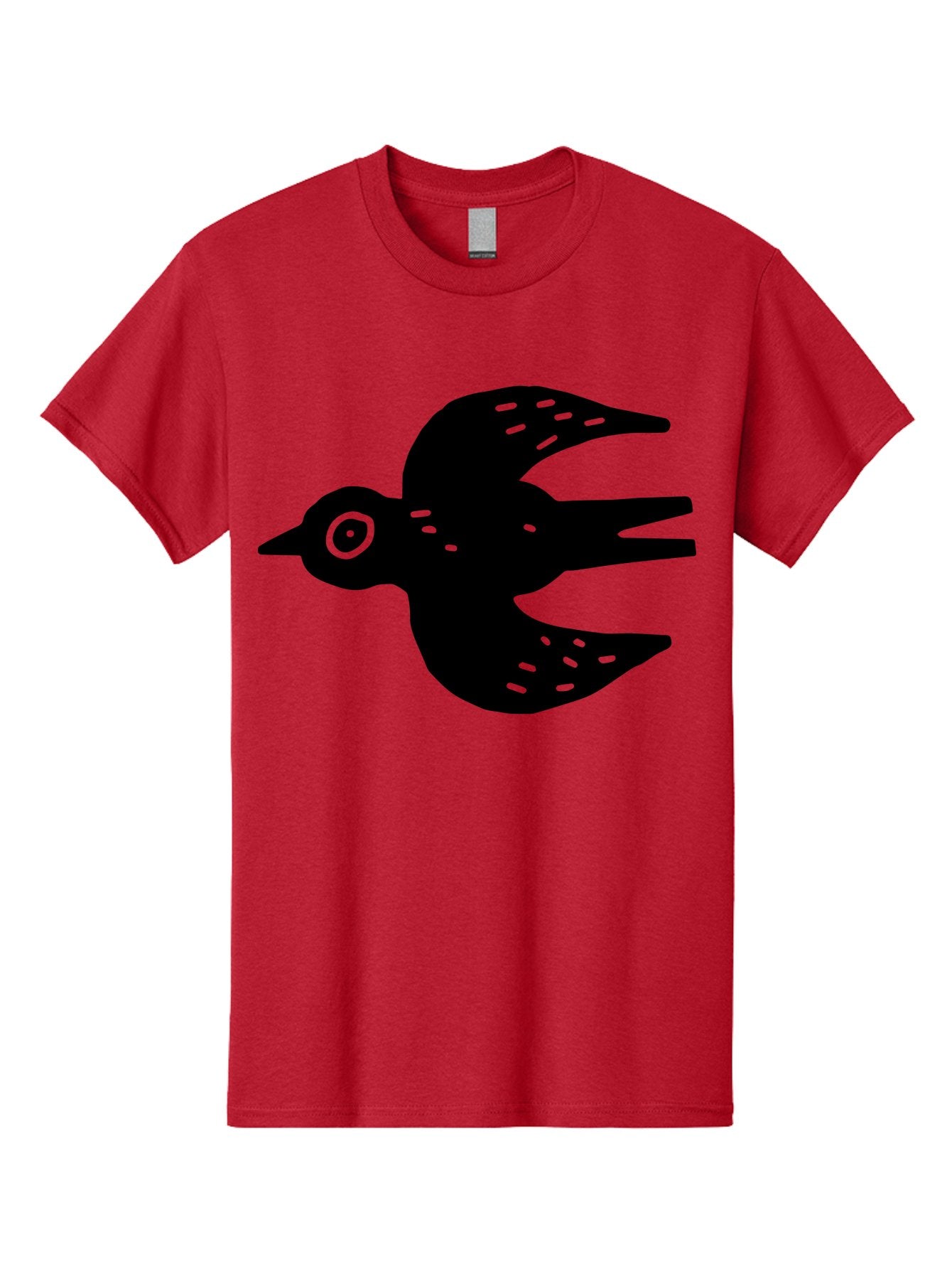 Flying-Bird Men'S Graphic Tee, 100% Cotton, Comfortable Casual Summer Wear, Machine Washable, Black Bird Silhouette, Bird In Flight, Simple Design, Graphic Illustration, Minimalist Art, Wildlife Symbol, Flying Bird, Abstract Shape, -  Aaa591 3