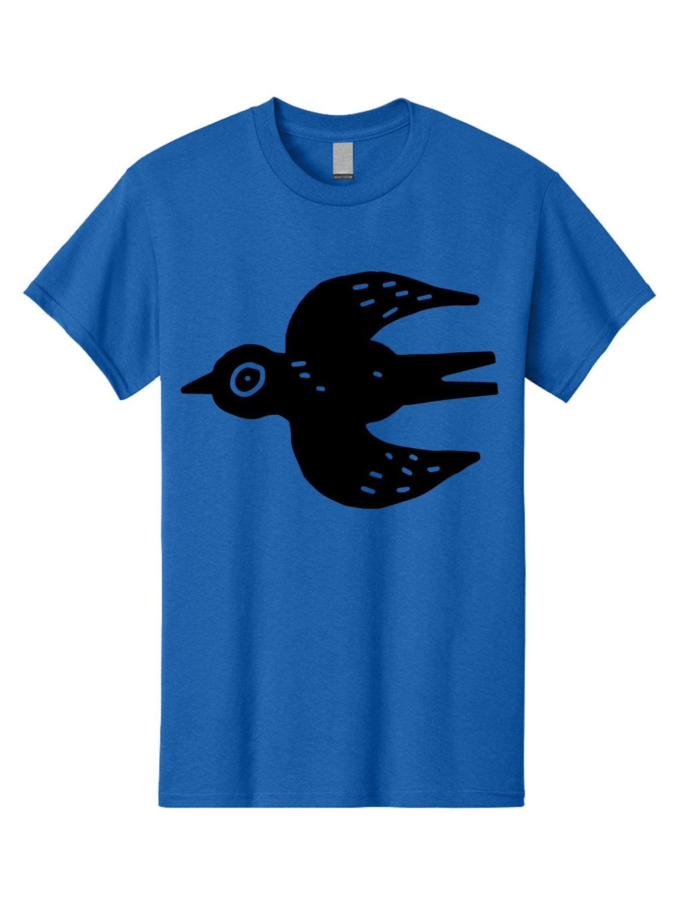 Flying-Bird Men'S Graphic Tee, 100% Cotton, Comfortable Casual Summer Wear, Machine Washable, Black Bird Silhouette, Bird In Flight, Simple Design, Graphic Illustration, Minimalist Art, Wildlife Symbol, Flying Bird, Abstract Shape, -  Aaa591 11