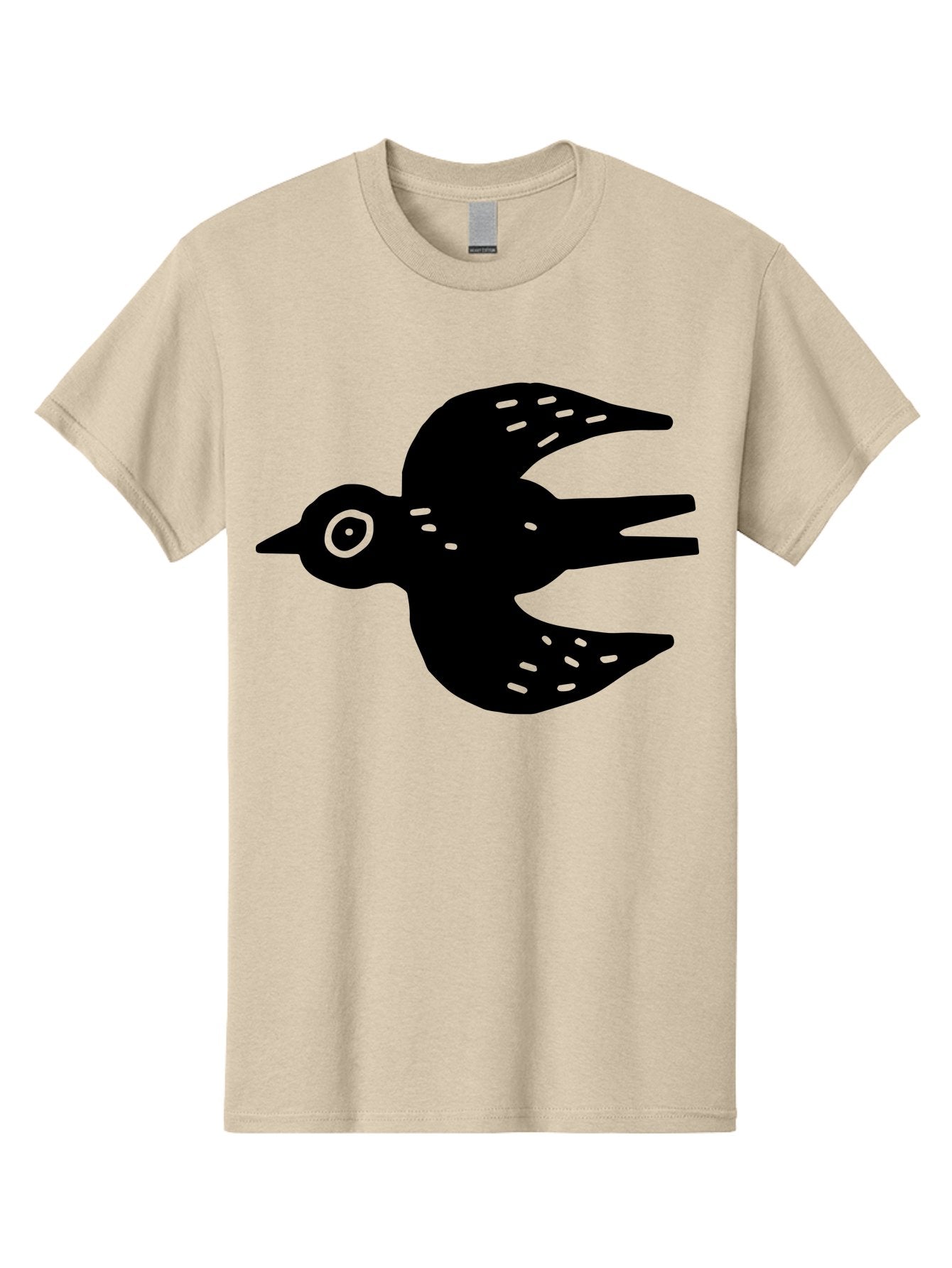 Flying-Bird Men'S Graphic Tee, 100% Cotton, Comfortable Casual Summer Wear, Machine Washable, Black Bird Silhouette, Bird In Flight, Simple Design, Graphic Illustration, Minimalist Art, Wildlife Symbol, Flying Bird, Abstract Shape, -  Aaa591 19
