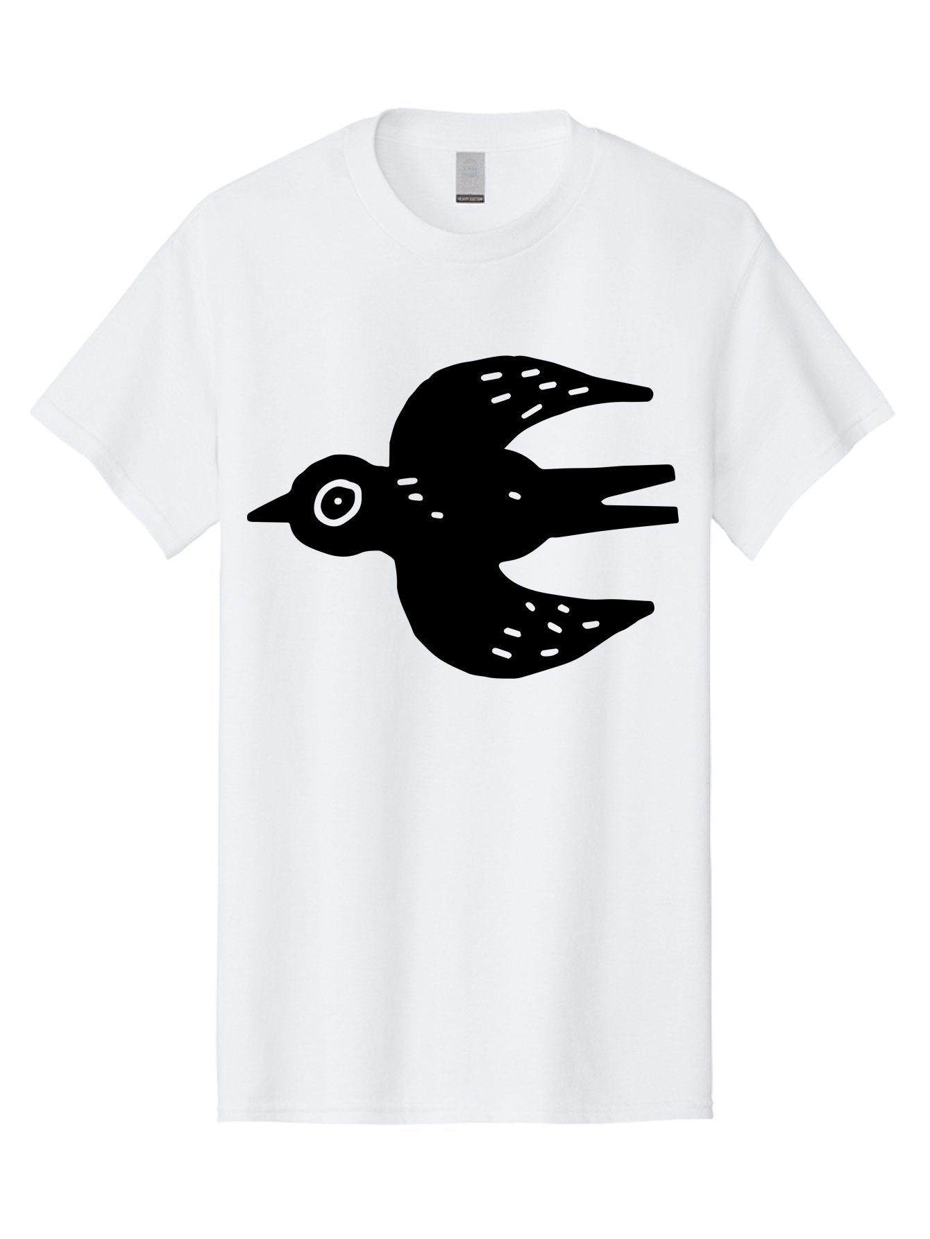 Flying-Bird Men'S Graphic Tee, 100% Cotton, Comfortable Casual Summer Wear, Machine Washable, Black Bird Silhouette, Bird In Flight, Simple Design, Graphic Illustration, Minimalist Art, Wildlife Symbol, Flying Bird, Abstract Shape, -  Aaa591 17