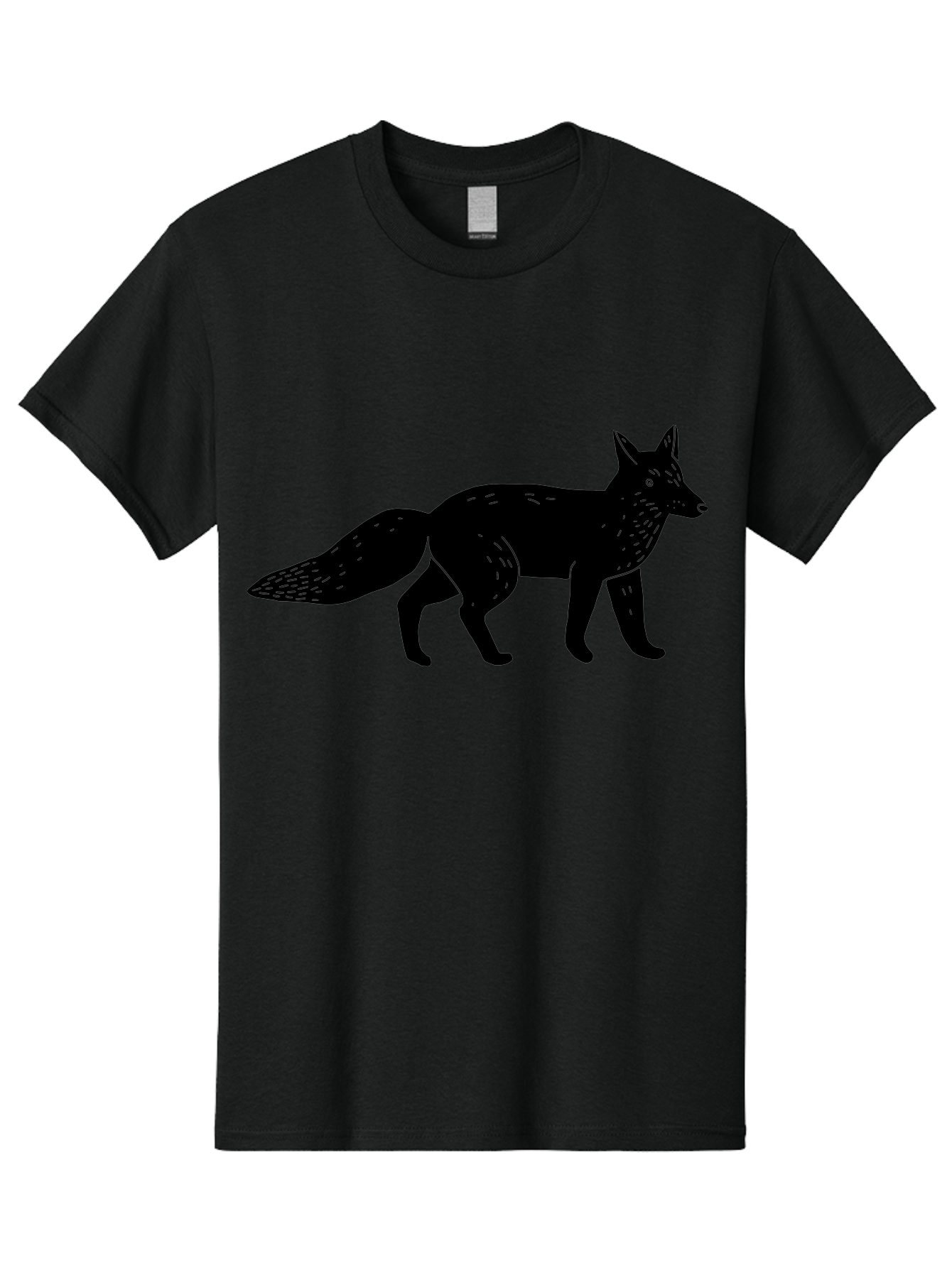 Fox-Silhouette Men'S Graphic Tee, 100% Cotton, Comfortable Casual Summer Wear, Machine Washable, Fox Silhouette, Black Fox Graphic, Wildlife Illustration, Animal Art, Forest Creature, Wild Animal, Graphic Design -  Aaa595