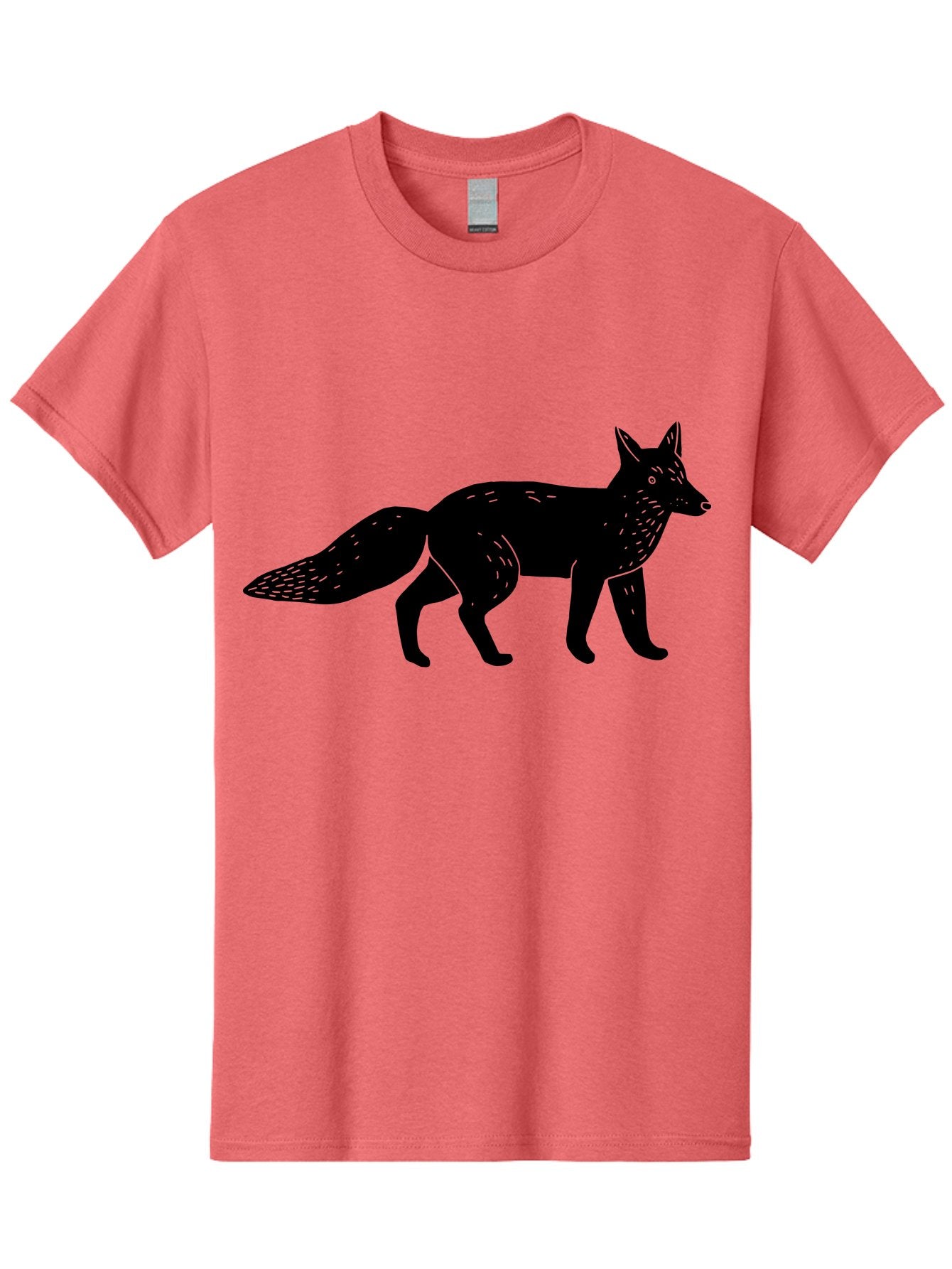 Fox-Silhouette Men'S Graphic Tee, 100% Cotton, Comfortable Casual Summer Wear, Machine Washable, Fox Silhouette, Black Fox Graphic, Wildlife Illustration, Animal Art, Forest Creature, Wild Animal, Graphic Design -  Aaa595 11
