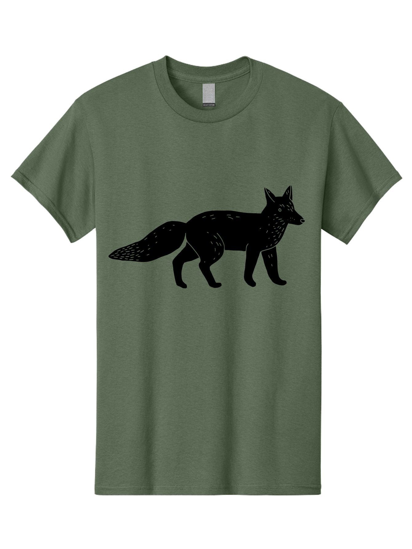 Fox-Silhouette Men'S Graphic Tee, 100% Cotton, Comfortable Casual Summer Wear, Machine Washable, Fox Silhouette, Black Fox Graphic, Wildlife Illustration, Animal Art, Forest Creature, Wild Animal, Graphic Design -  Aaa595 15