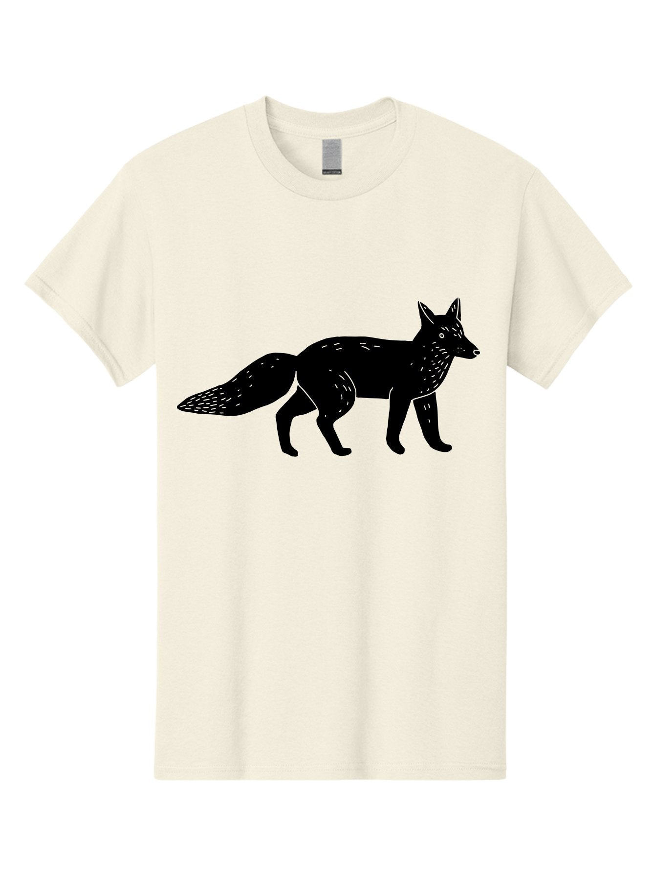 Fox-Silhouette Men'S Graphic Tee, 100% Cotton, Comfortable Casual Summer Wear, Machine Washable, Fox Silhouette, Black Fox Graphic, Wildlife Illustration, Animal Art, Forest Creature, Wild Animal, Graphic Design -  Aaa595 13