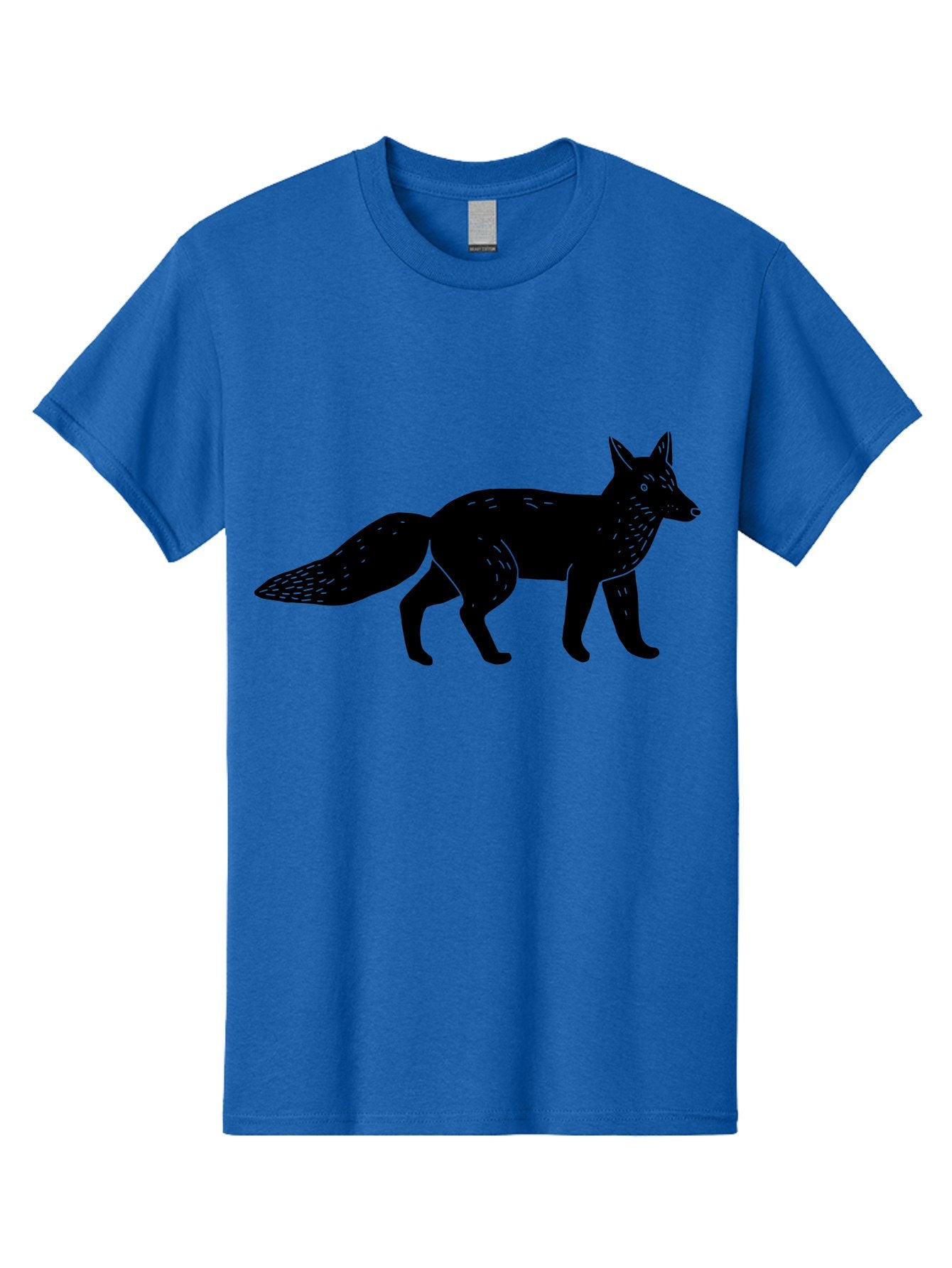 Fox-Silhouette Men'S Graphic Tee, 100% Cotton, Comfortable Casual Summer Wear, Machine Washable, Fox Silhouette, Black Fox Graphic, Wildlife Illustration, Animal Art, Forest Creature, Wild Animal, Graphic Design -  Aaa595 27