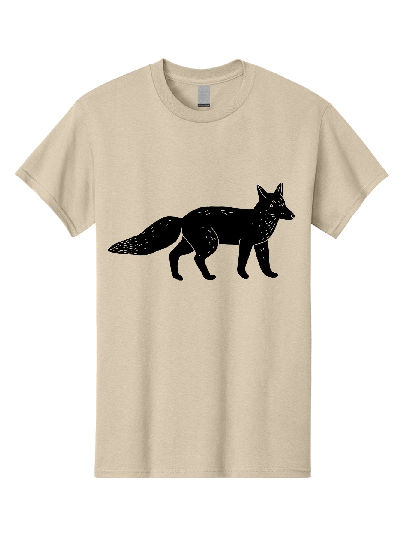 Fox-Silhouette Men'S Graphic Tee, 100% Cotton, Comfortable Casual Summer Wear, Machine Washable, Fox Silhouette, Black Fox Graphic, Wildlife Illustration, Animal Art, Forest Creature, Wild Animal, Graphic Design -  Aaa595 17