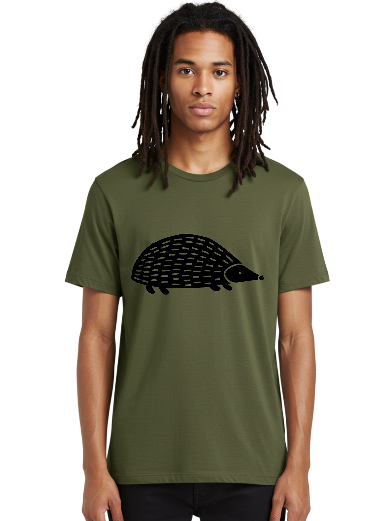 Hedgehog-1 Men'S Graphic Tee, 100% Cotton, Comfortable Casual Summer Wear, Machine Washable, Hedgehog Illustration, Minimalist Design, Simple Graphics, Cute Animal, Quills Texture, Cartoon Style, Wildlife Art, Prickly Creature, -  Aaa596 16