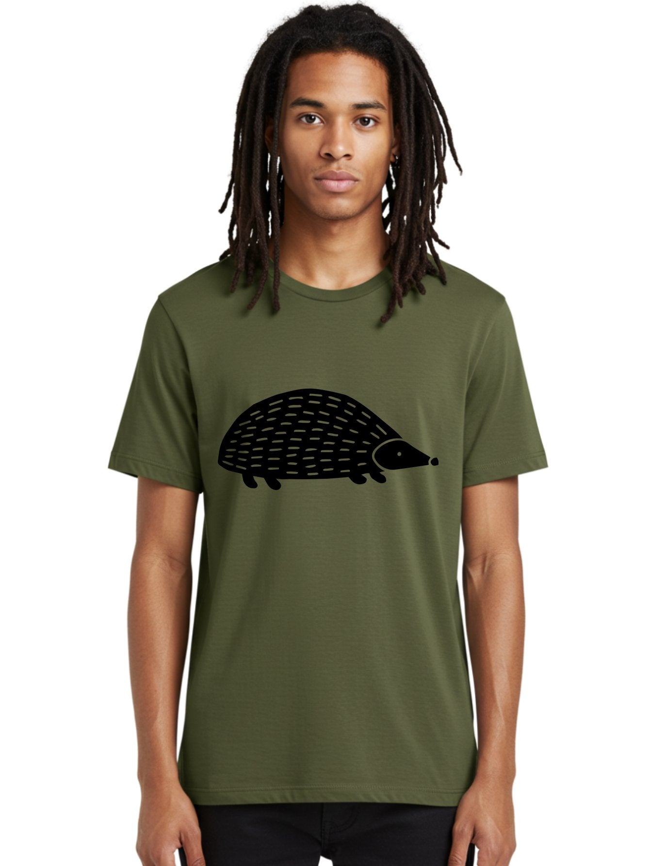 Hedgehog-1 Men'S Graphic Tee, 100% Cotton, Comfortable Casual Summer Wear, Machine Washable, Hedgehog Illustration, Minimalist Design, Simple Graphics, Cute Animal, Quills Texture, Cartoon Style, Wildlife Art, Prickly Creature, -  Aaa596 8