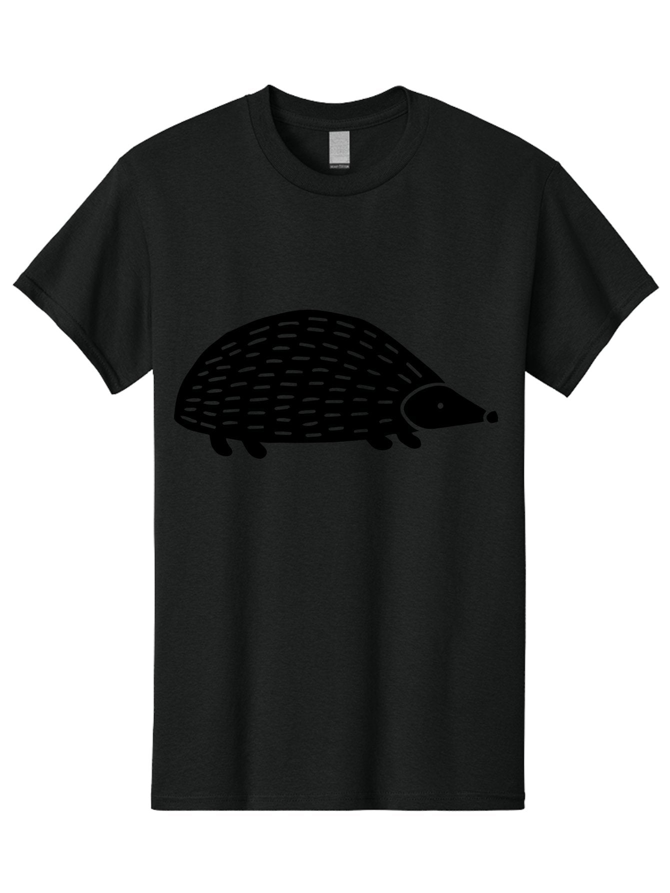 Hedgehog Men'S Graphic Tee, 100% Cotton, Comfortable Casual Summer Wear, Machine Washable, Hedgehog Silhouette, Simple Illustration, Minimalist Design, Cute Animal, Prickly Creature, Small Legs, Dotted Pattern, Bold Lines, Quirky Art -  Aaa597 13