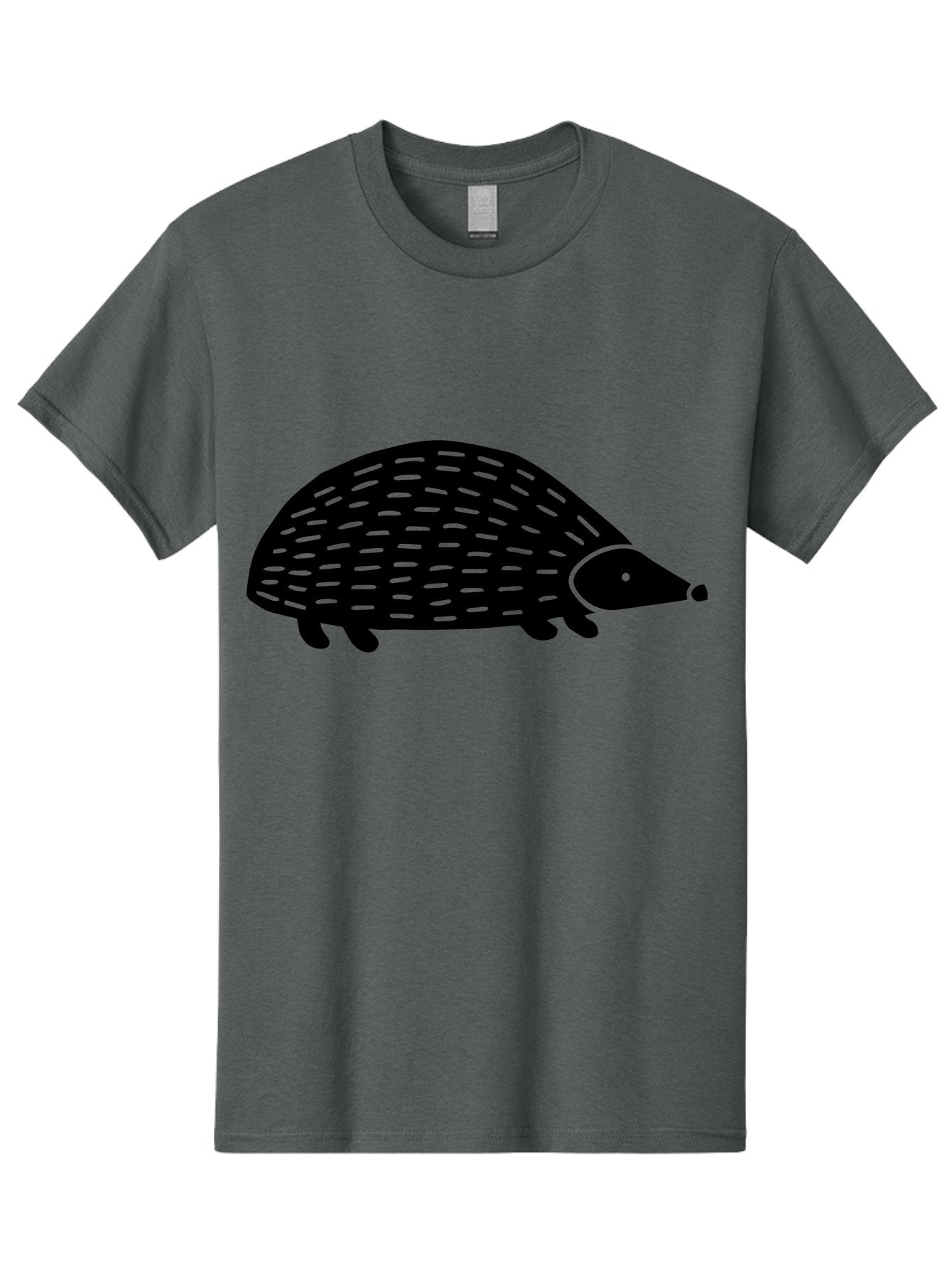 Hedgehog Men'S Graphic Tee, 100% Cotton, Comfortable Casual Summer Wear, Machine Washable, Hedgehog Silhouette, Simple Illustration, Minimalist Design, Cute Animal, Prickly Creature, Small Legs, Dotted Pattern, Bold Lines, Quirky Art -  Aaa597 19