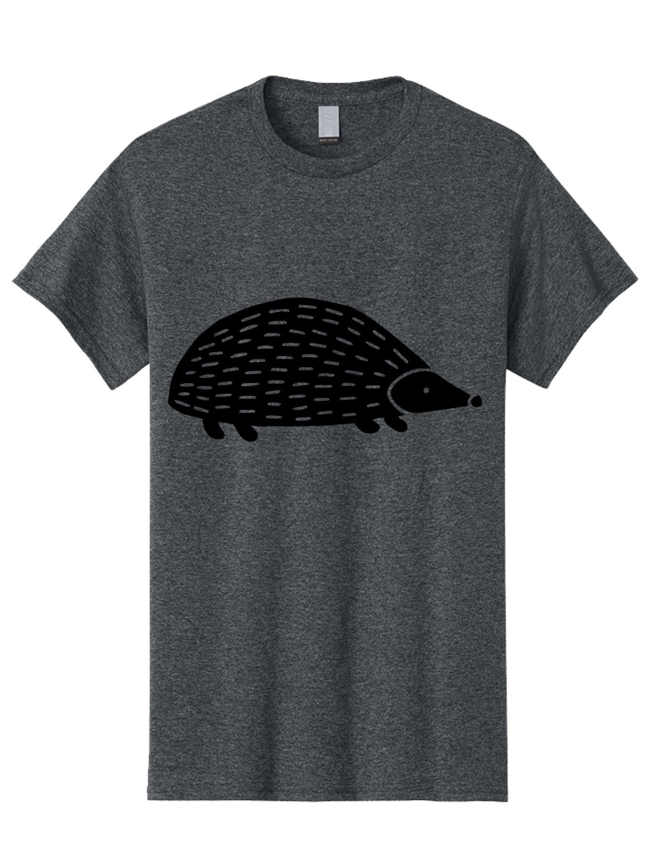 Hedgehog Men'S Graphic Tee, 100% Cotton, Comfortable Casual Summer Wear, Machine Washable, Hedgehog Silhouette, Simple Illustration, Minimalist Design, Cute Animal, Prickly Creature, Small Legs, Dotted Pattern, Bold Lines, Quirky Art -  Aaa597 7