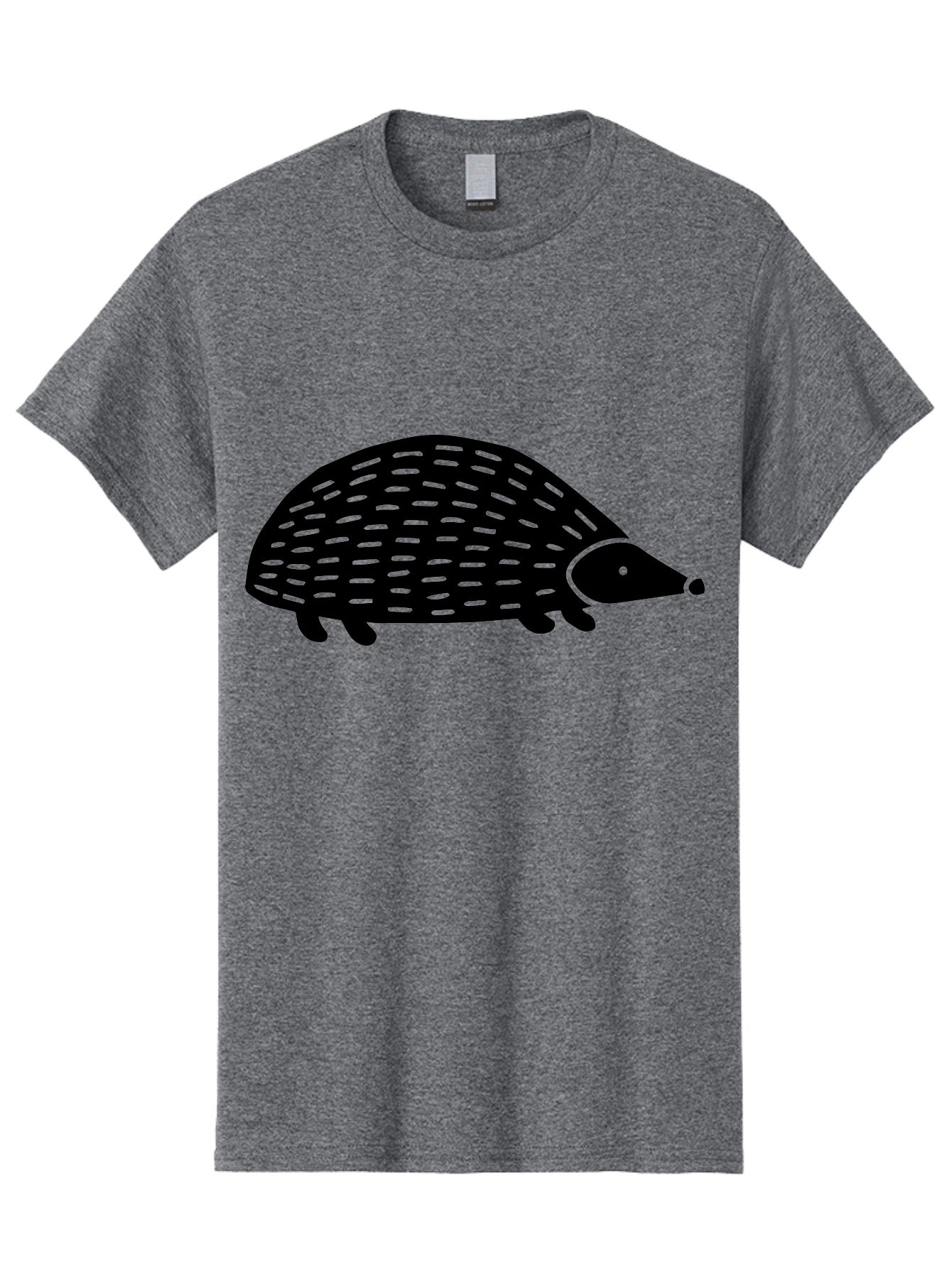 Hedgehog Men'S Graphic Tee, 100% Cotton, Comfortable Casual Summer Wear, Machine Washable, Hedgehog Silhouette, Simple Illustration, Minimalist Design, Cute Animal, Prickly Creature, Small Legs, Dotted Pattern, Bold Lines, Quirky Art -  Aaa597 9