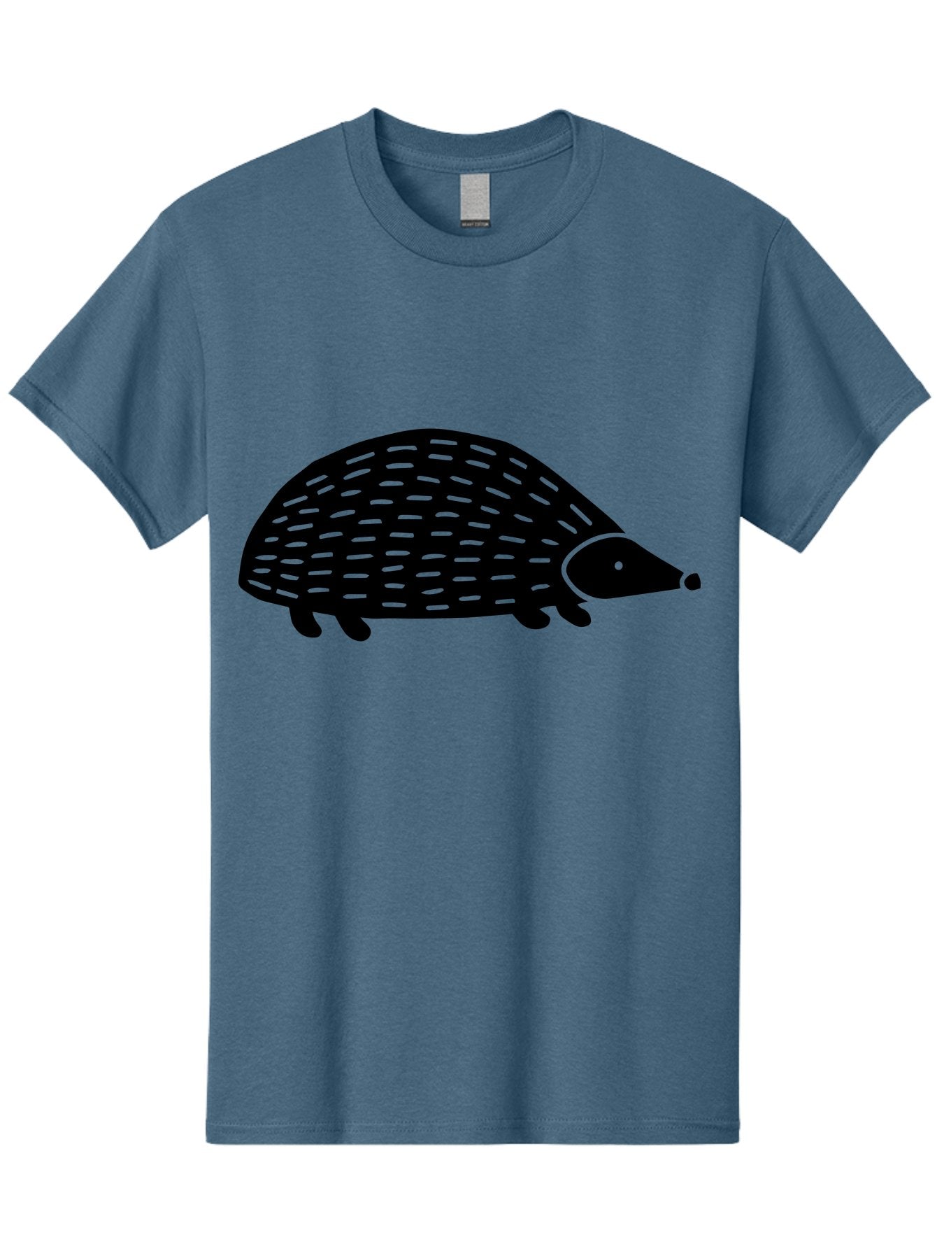 Hedgehog Men'S Graphic Tee, 100% Cotton, Comfortable Casual Summer Wear, Machine Washable, Hedgehog Silhouette, Simple Illustration, Minimalist Design, Cute Animal, Prickly Creature, Small Legs, Dotted Pattern, Bold Lines, Quirky Art -  Aaa597 9