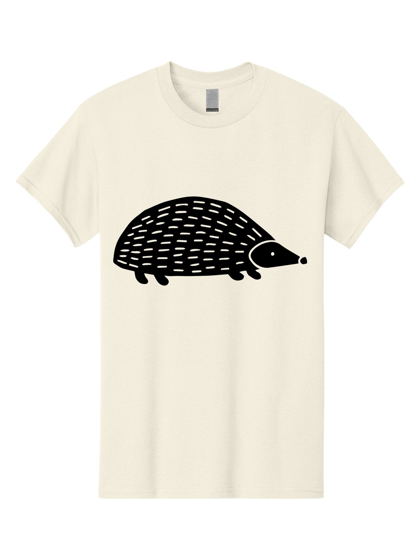 Hedgehog Men'S Graphic Tee, 100% Cotton, Comfortable Casual Summer Wear, Machine Washable, Hedgehog Silhouette, Simple Illustration, Minimalist Design, Cute Animal, Prickly Creature, Small Legs, Dotted Pattern, Bold Lines, Quirky Art -  Aaa597 5
