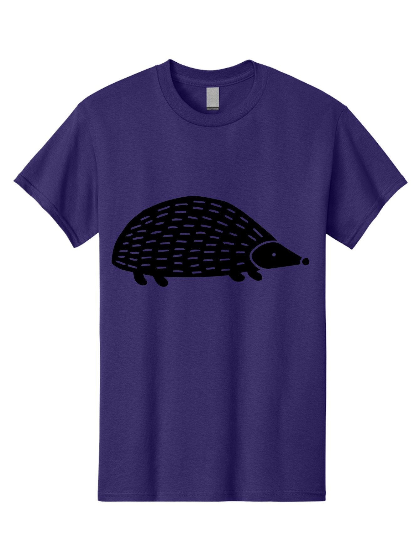 Hedgehog Men'S Graphic Tee, 100% Cotton, Comfortable Casual Summer Wear, Machine Washable, Hedgehog Silhouette, Simple Illustration, Minimalist Design, Cute Animal, Prickly Creature, Small Legs, Dotted Pattern, Bold Lines, Quirky Art -  Aaa597 3