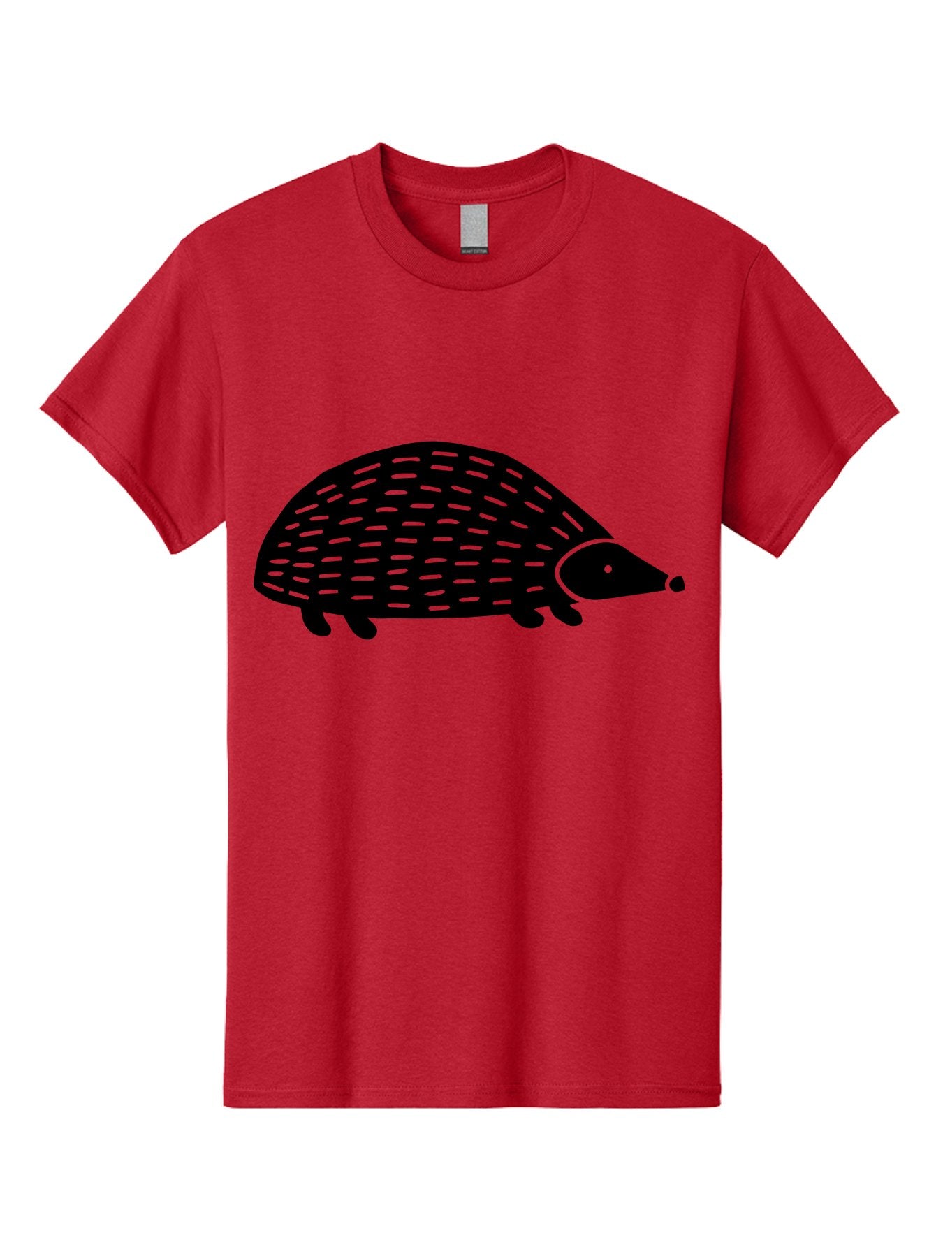 Hedgehog Men'S Graphic Tee, 100% Cotton, Comfortable Casual Summer Wear, Machine Washable, Hedgehog Silhouette, Simple Illustration, Minimalist Design, Cute Animal, Prickly Creature, Small Legs, Dotted Pattern, Bold Lines, Quirky Art -  Aaa597 11