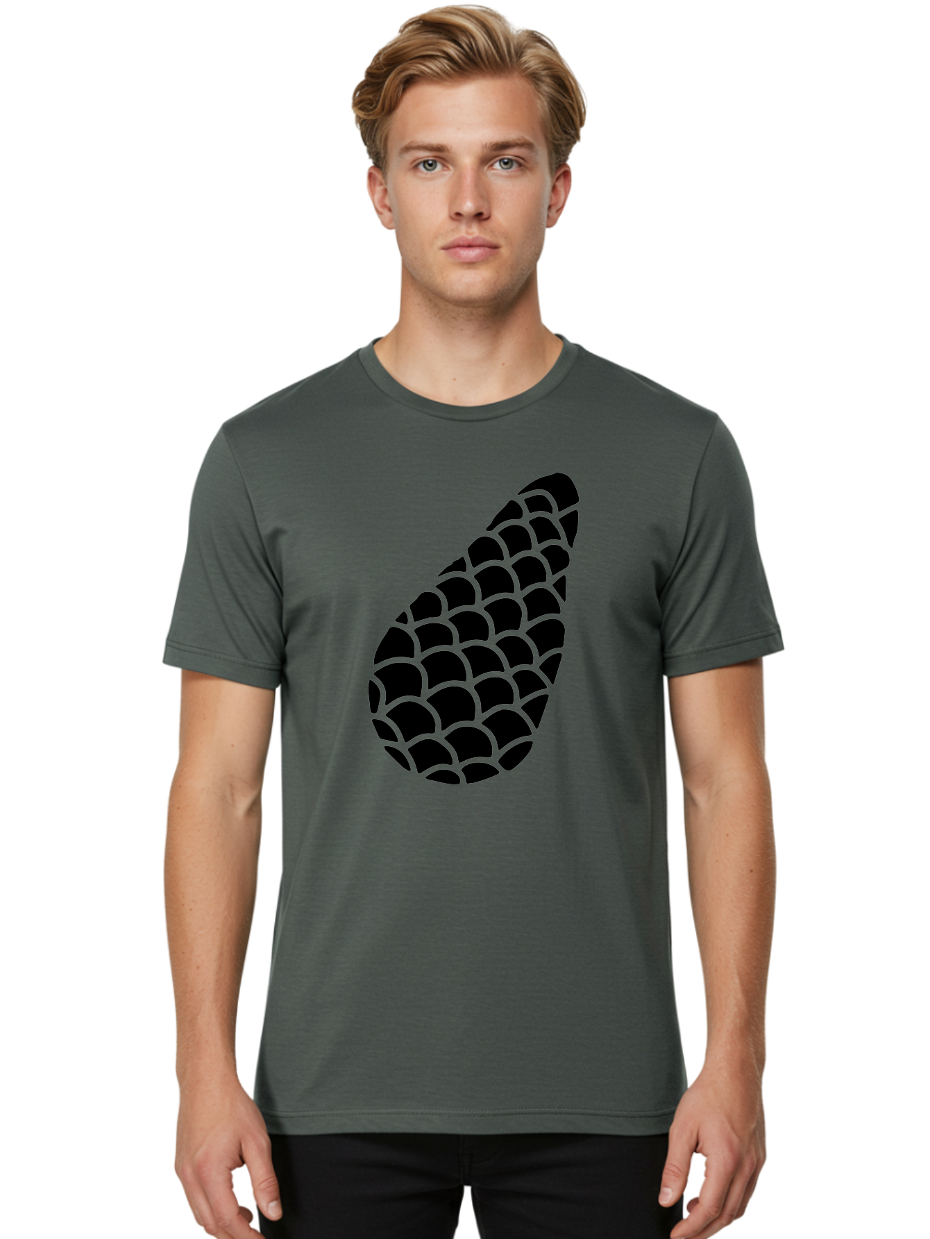Hops-Cone Men'S Graphic Tee, 100% Cotton, Comfortable Casual Summer Wear, Machine Washable, Hops Silhouette, Beer Ingredient, Brewing Process, Black And Green Design, Abstract Pattern, Craft Beer, Unique Texture, Simple Graphic -  Aaa598 4
