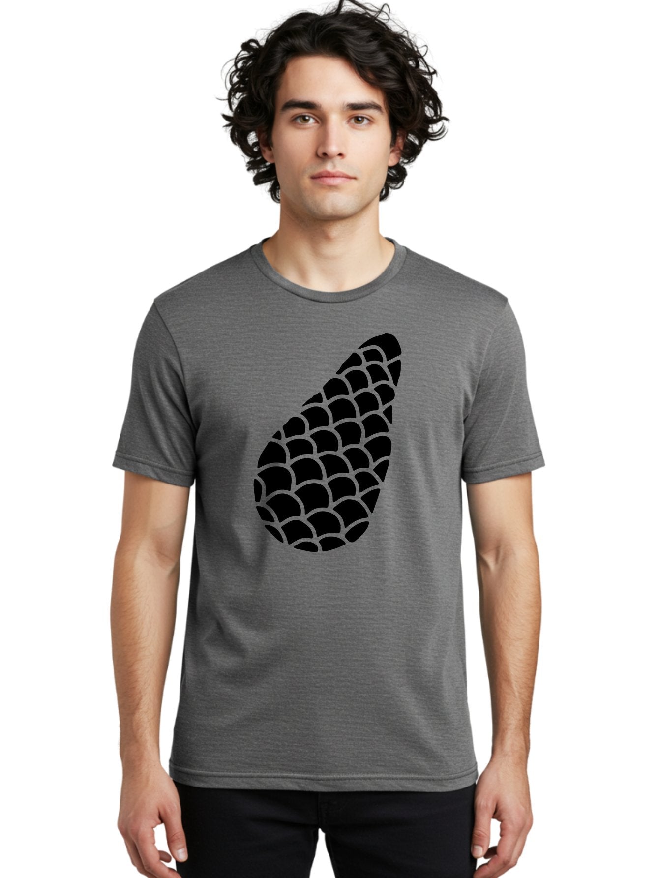 Hops-Cone Men'S Graphic Tee, 100% Cotton, Comfortable Casual Summer Wear, Machine Washable, Hops Silhouette, Beer Ingredient, Brewing Process, Black And Green Design, Abstract Pattern, Craft Beer, Unique Texture, Simple Graphic -  Aaa598 22