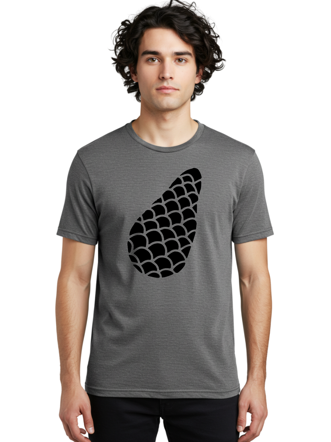 Hops-Cone Men'S Graphic Tee, 100% Cotton, Comfortable Casual Summer Wear, Machine Washable, Hops Silhouette, Beer Ingredient, Brewing Process, Black And Green Design, Abstract Pattern, Craft Beer, Unique Texture, Simple Graphic -  Aaa598 10