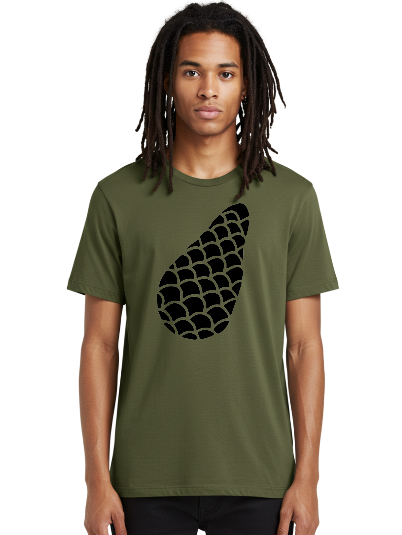 Hops-Cone Men'S Graphic Tee, 100% Cotton, Comfortable Casual Summer Wear, Machine Washable, Hops Silhouette, Beer Ingredient, Brewing Process, Black And Green Design, Abstract Pattern, Craft Beer, Unique Texture, Simple Graphic -  Aaa598 16