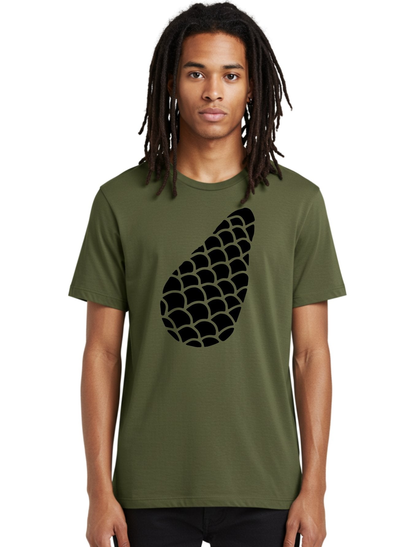 Hops-Cone Men'S Graphic Tee, 100% Cotton, Comfortable Casual Summer Wear, Machine Washable, Hops Silhouette, Beer Ingredient, Brewing Process, Black And Green Design, Abstract Pattern, Craft Beer, Unique Texture, Simple Graphic -  Aaa598 18