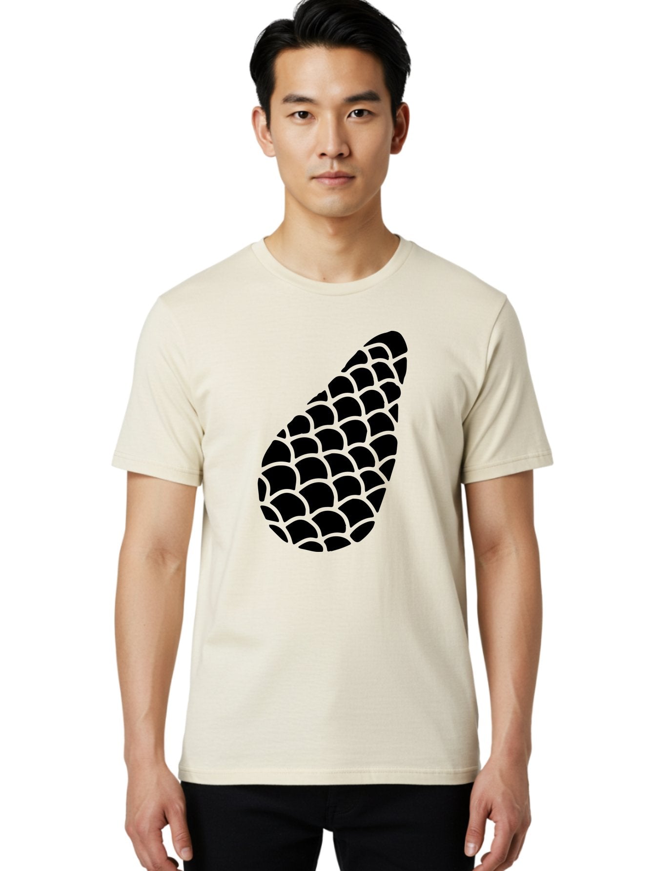 Hops-Cone Men'S Graphic Tee, 100% Cotton, Comfortable Casual Summer Wear, Machine Washable, Hops Silhouette, Beer Ingredient, Brewing Process, Black And Green Design, Abstract Pattern, Craft Beer, Unique Texture, Simple Graphic -  Aaa598 28