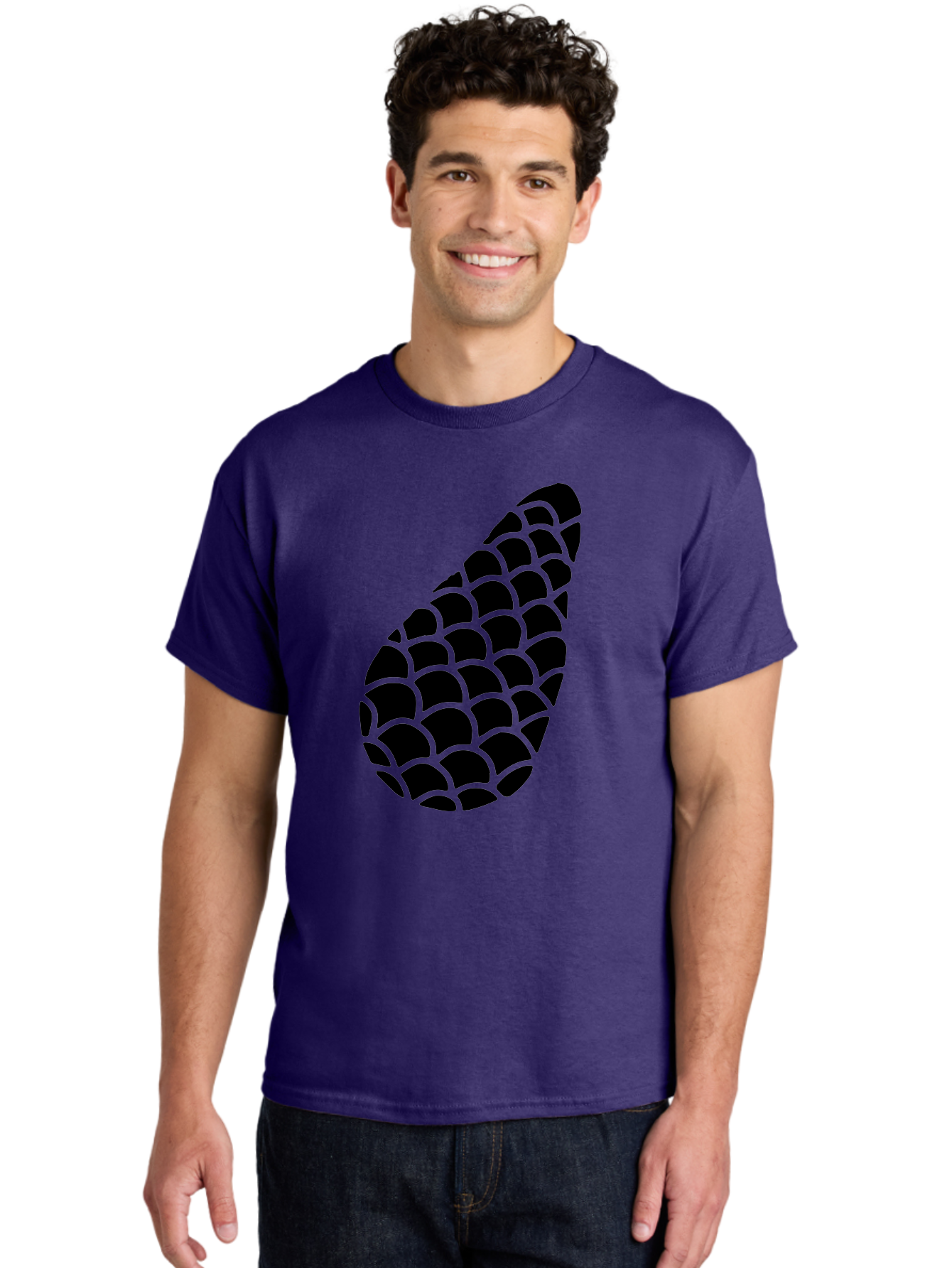 Hops-Cone Men'S Graphic Tee, 100% Cotton, Comfortable Casual Summer Wear, Machine Washable, Hops Silhouette, Beer Ingredient, Brewing Process, Black And Green Design, Abstract Pattern, Craft Beer, Unique Texture, Simple Graphic -  Aaa598 22
