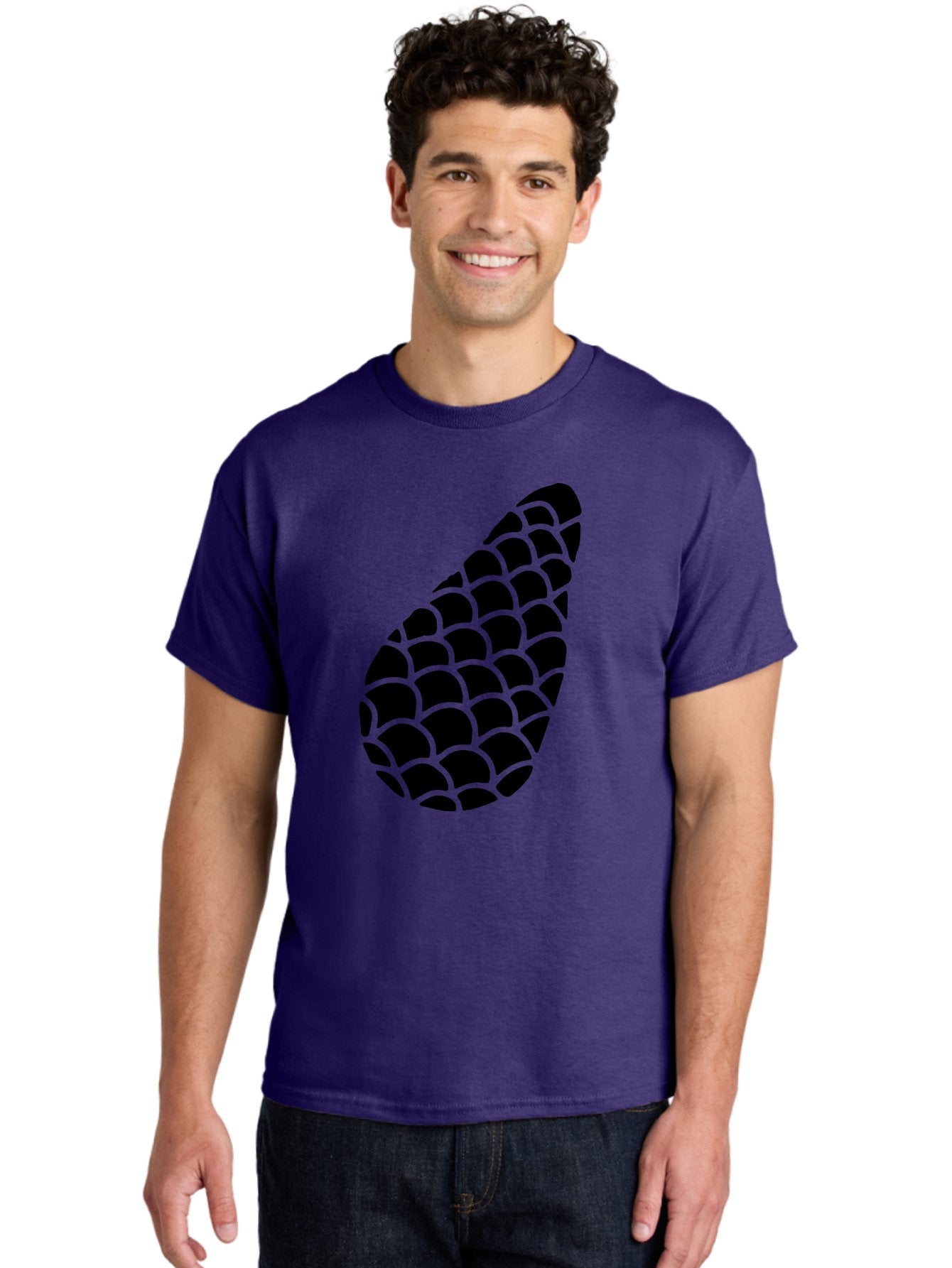 Hops-Cone Men'S Graphic Tee, 100% Cotton, Comfortable Casual Summer Wear, Machine Washable, Hops Silhouette, Beer Ingredient, Brewing Process, Black And Green Design, Abstract Pattern, Craft Beer, Unique Texture, Simple Graphic -  Aaa598