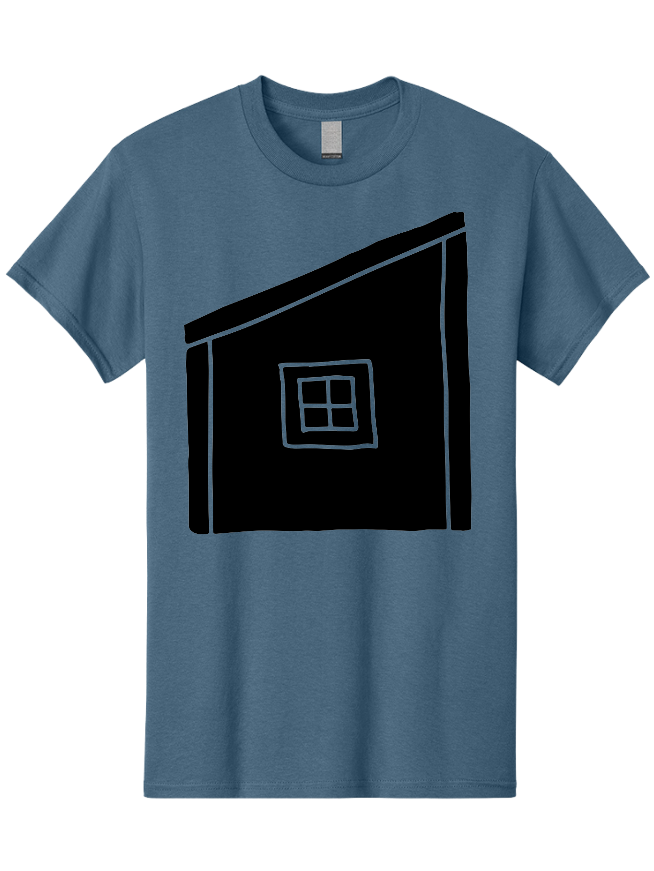 House Men'S Graphic Tee, 100% Cotton, Comfortable Casual Summer Wear, Machine Washable, Simple House Design, Minimalist Architecture, Black House Silhouette, Neon Green Outline, Four-Paned Window, Modern Home Decor, -  Aaa599 11