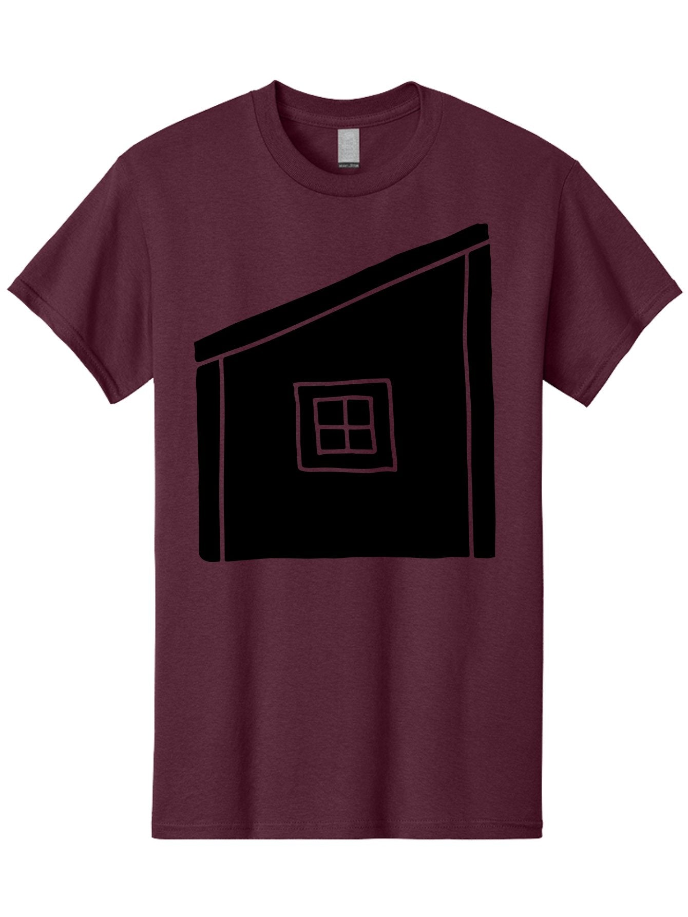 House Men'S Graphic Tee, 100% Cotton, Comfortable Casual Summer Wear, Machine Washable, Simple House Design, Minimalist Architecture, Black House Silhouette, Neon Green Outline, Four-Paned Window, Modern Home Decor, -  Aaa599 15