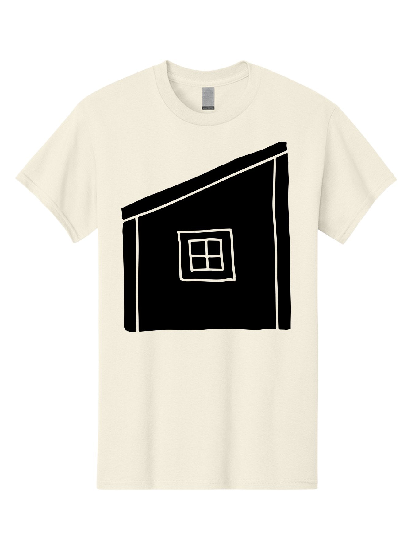House Men'S Graphic Tee, 100% Cotton, Comfortable Casual Summer Wear, Machine Washable, Simple House Design, Minimalist Architecture, Black House Silhouette, Neon Green Outline, Four-Paned Window, Modern Home Decor, -  Aaa599 19