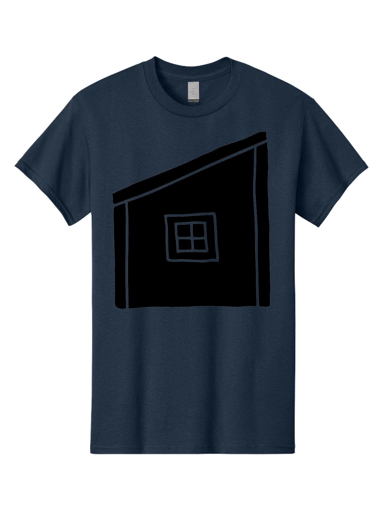 House Men'S Graphic Tee, 100% Cotton, Comfortable Casual Summer Wear, Machine Washable, Simple House Design, Minimalist Architecture, Black House Silhouette, Neon Green Outline, Four-Paned Window, Modern Home Decor, -  Aaa599 19
