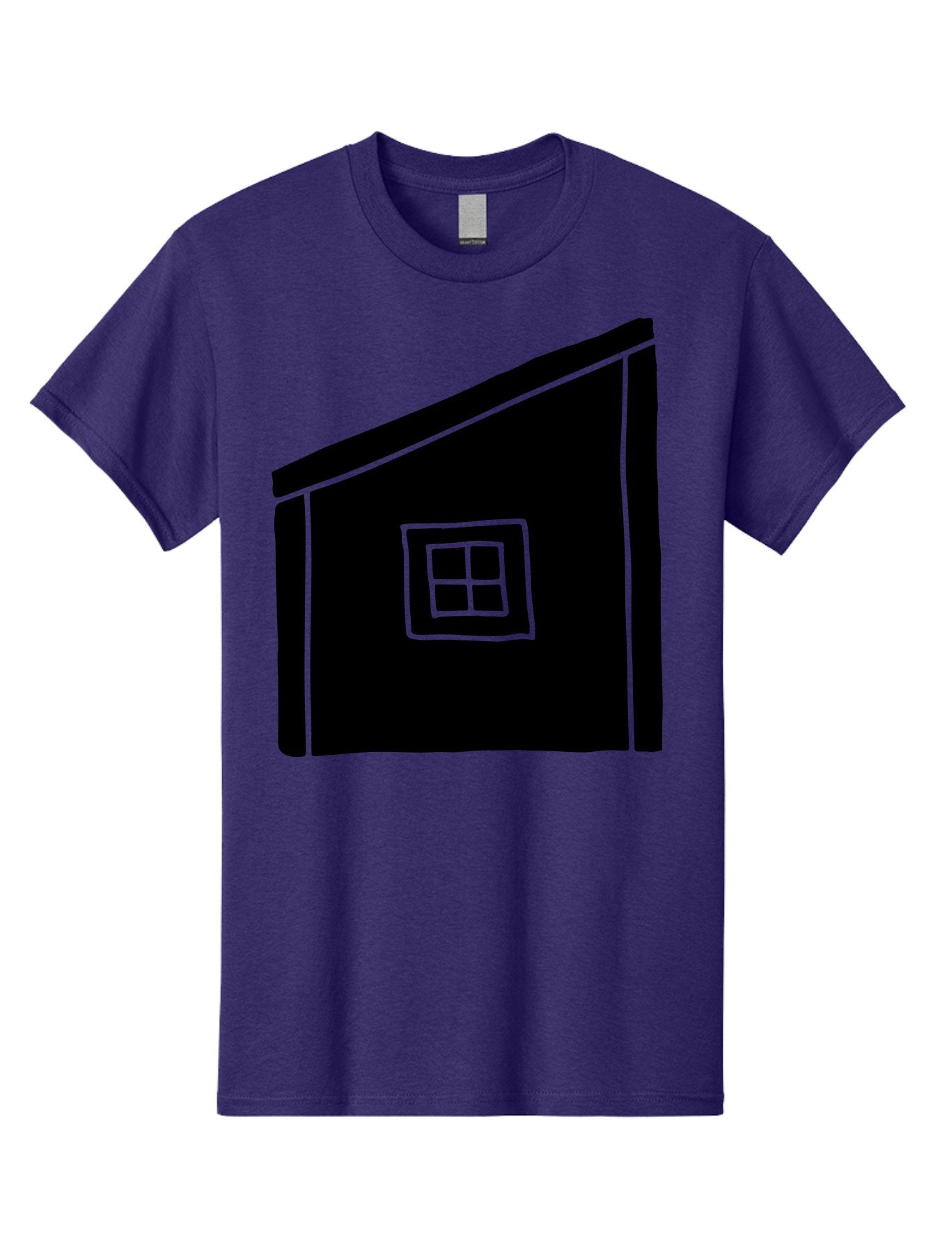 House Men'S Graphic Tee, 100% Cotton, Comfortable Casual Summer Wear, Machine Washable, Simple House Design, Minimalist Architecture, Black House Silhouette, Neon Green Outline, Four-Paned Window, Modern Home Decor, -  Aaa599 11