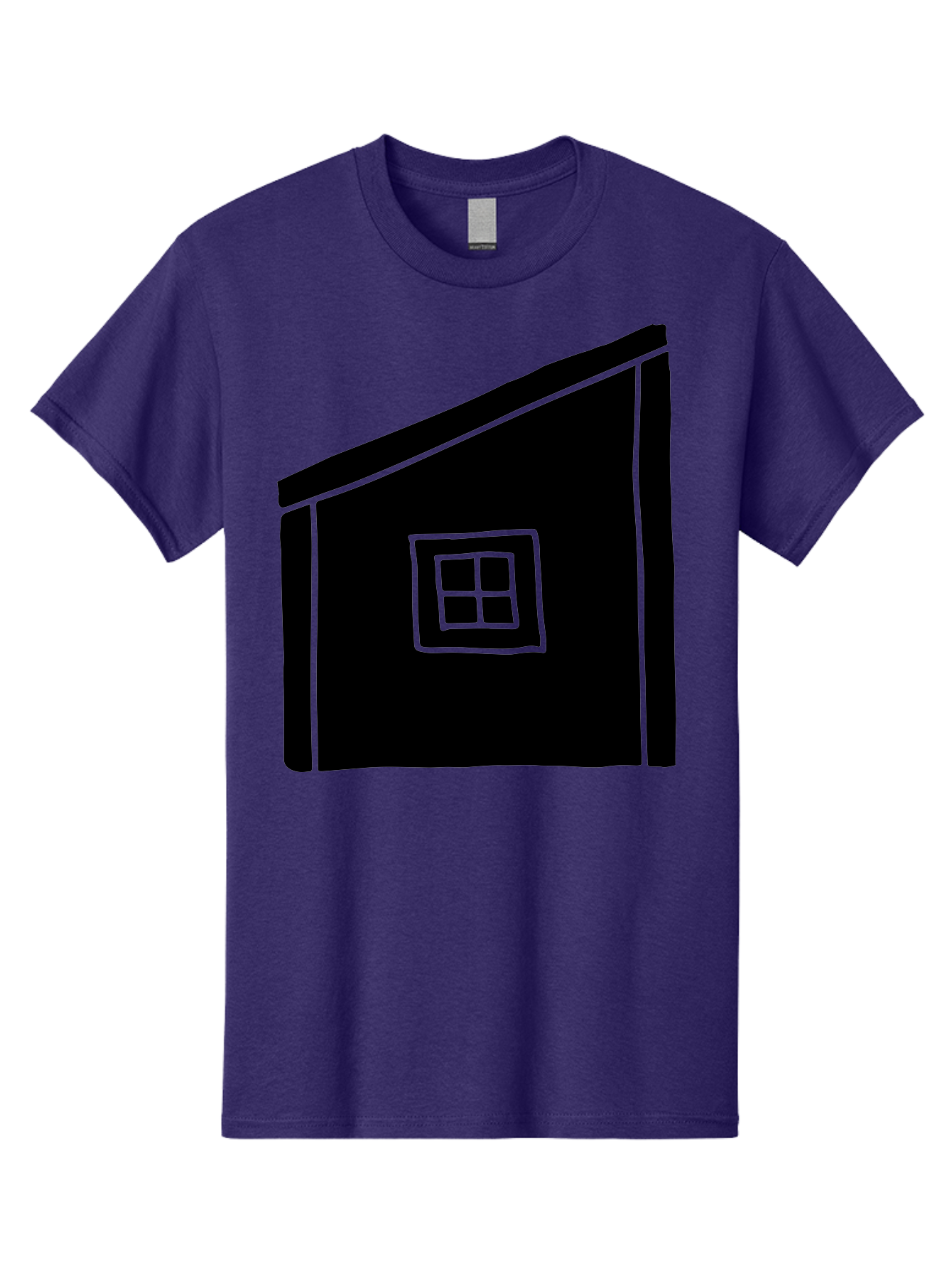 House Men'S Graphic Tee, 100% Cotton, Comfortable Casual Summer Wear, Machine Washable, Simple House Design, Minimalist Architecture, Black House Silhouette, Neon Green Outline, Four-Paned Window, Modern Home Decor, -  Aaa599 21