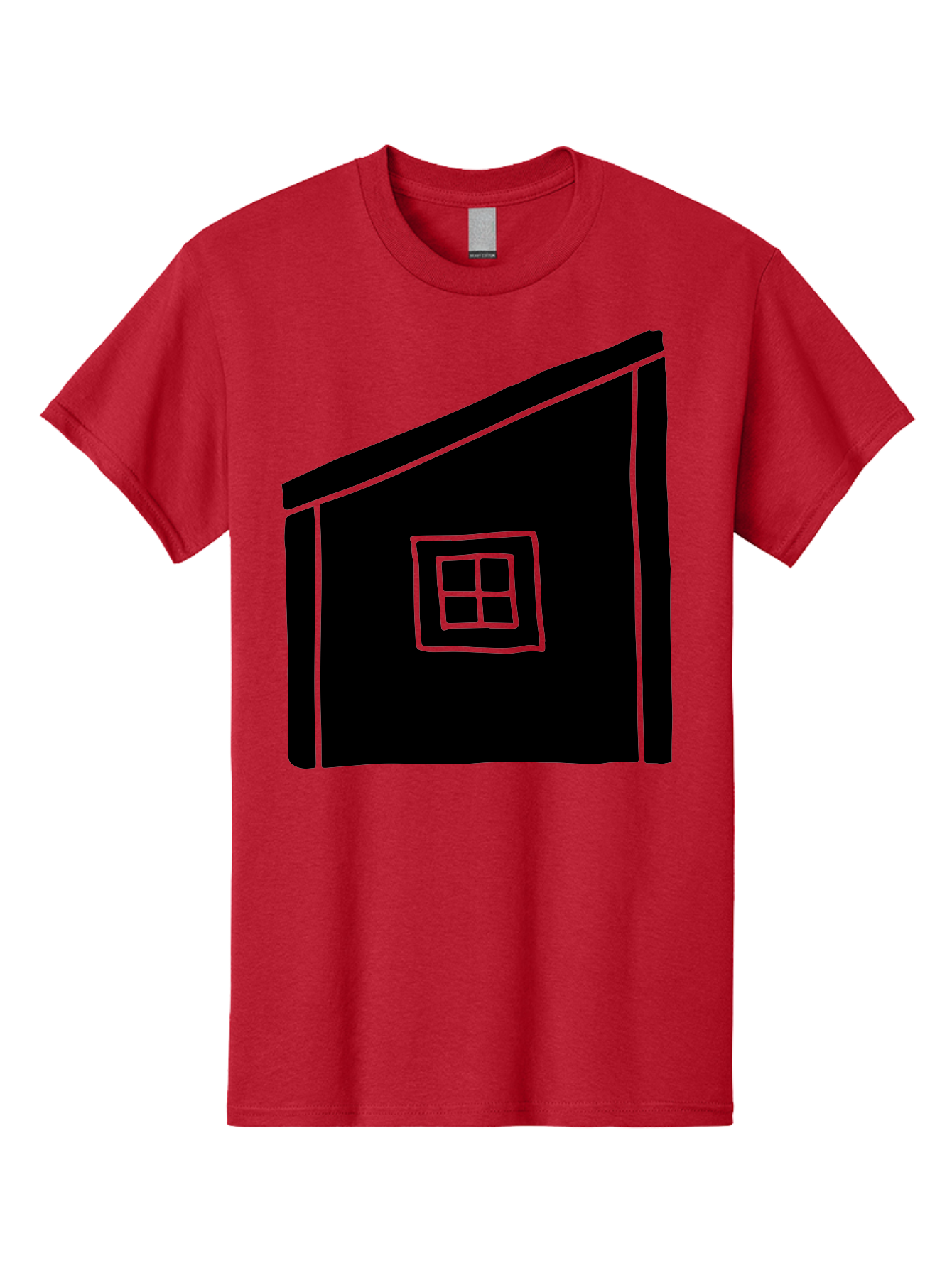 House Men'S Graphic Tee, 100% Cotton, Comfortable Casual Summer Wear, Machine Washable, Simple House Design, Minimalist Architecture, Black House Silhouette, Neon Green Outline, Four-Paned Window, Modern Home Decor, -  Aaa599 23