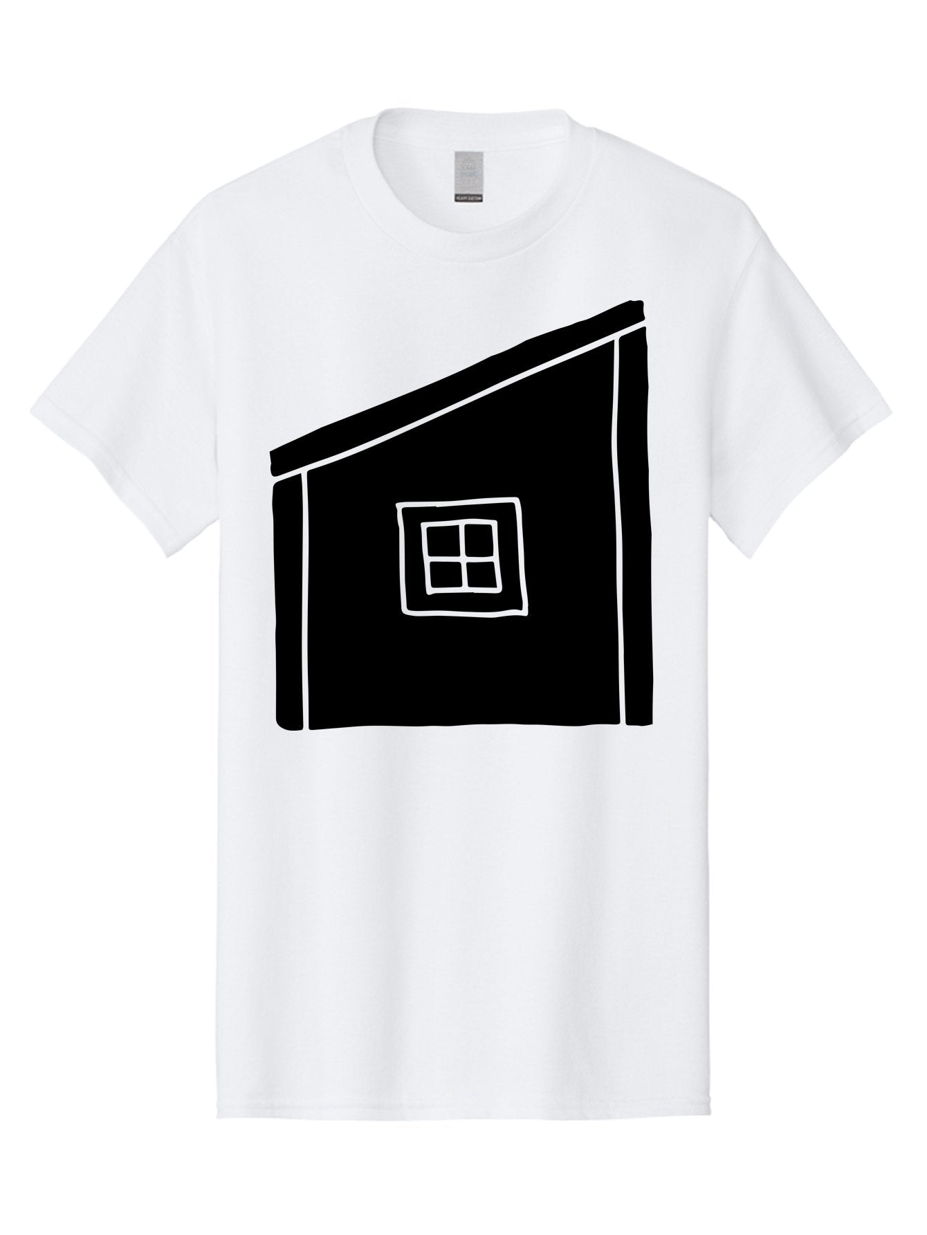 House Men'S Graphic Tee, 100% Cotton, Comfortable Casual Summer Wear, Machine Washable, Simple House Design, Minimalist Architecture, Black House Silhouette, Neon Green Outline, Four-Paned Window, Modern Home Decor, -  Aaa599 17