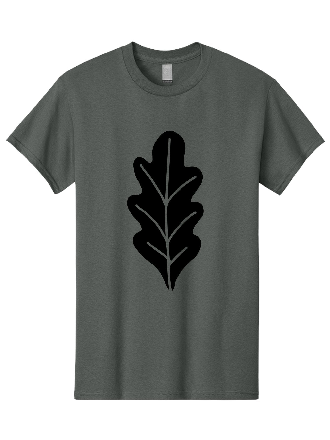 Leaf-Silhouette Men'S Graphic Tee, 100% Cotton, Comfortable Casual Summer Wear, Machine Washable, Leaf Silhouette, Foliage Icon, Simple Leaf Design, Nature-Inspired Graphic, Black Leaf Shape, Neon Green Veins, Minimalist Illustration, -  Aaa601 4