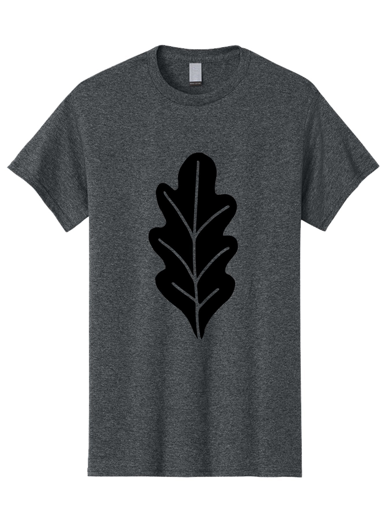 Leaf-Silhouette Men'S Graphic Tee, 100% Cotton, Comfortable Casual Summer Wear, Machine Washable, Leaf Silhouette, Foliage Icon, Simple Leaf Design, Nature-Inspired Graphic, Black Leaf Shape, Neon Green Veins, Minimalist Illustration, -  Aaa601 3