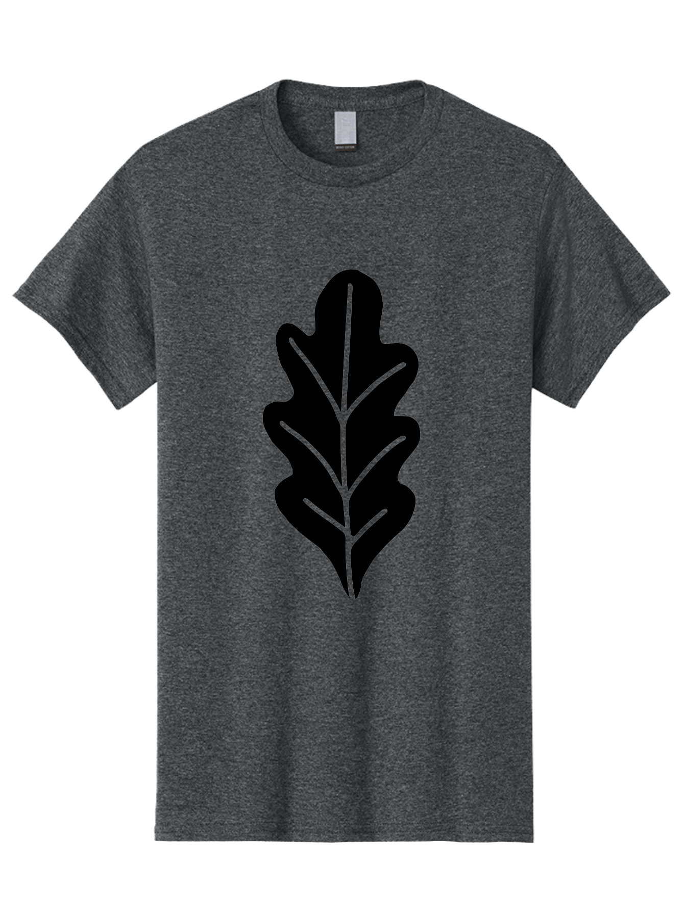 Leaf-Silhouette Men'S Graphic Tee, 100% Cotton, Comfortable Casual Summer Wear, Machine Washable, Leaf Silhouette, Foliage Icon, Simple Leaf Design, Nature-Inspired Graphic, Black Leaf Shape, Neon Green Veins, Minimalist Illustration, -  Aaa601 7