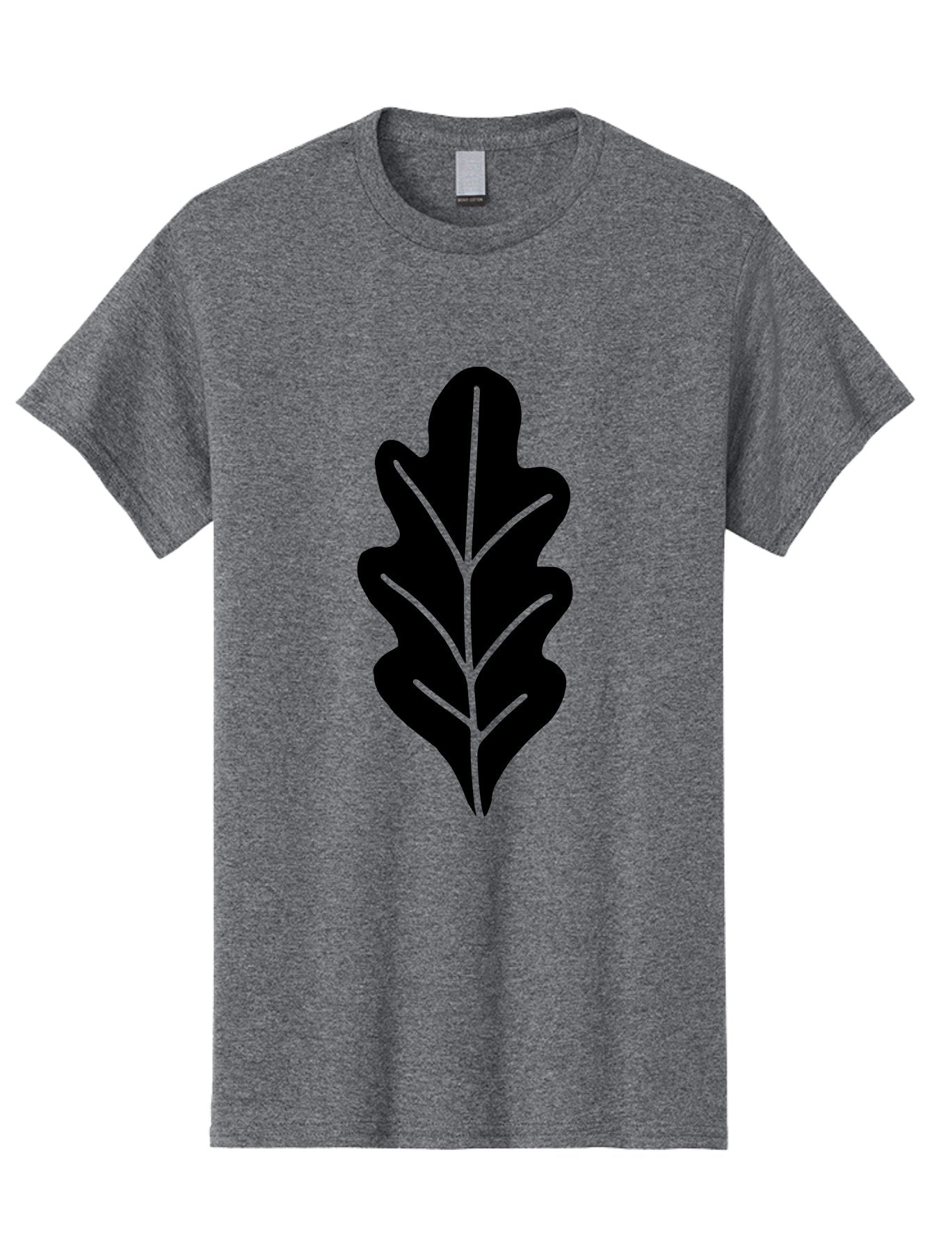 Leaf-Silhouette Men'S Graphic Tee, 100% Cotton, Comfortable Casual Summer Wear, Machine Washable, Leaf Silhouette, Foliage Icon, Simple Leaf Design, Nature-Inspired Graphic, Black Leaf Shape, Neon Green Veins, Minimalist Illustration, -  Aaa601 10