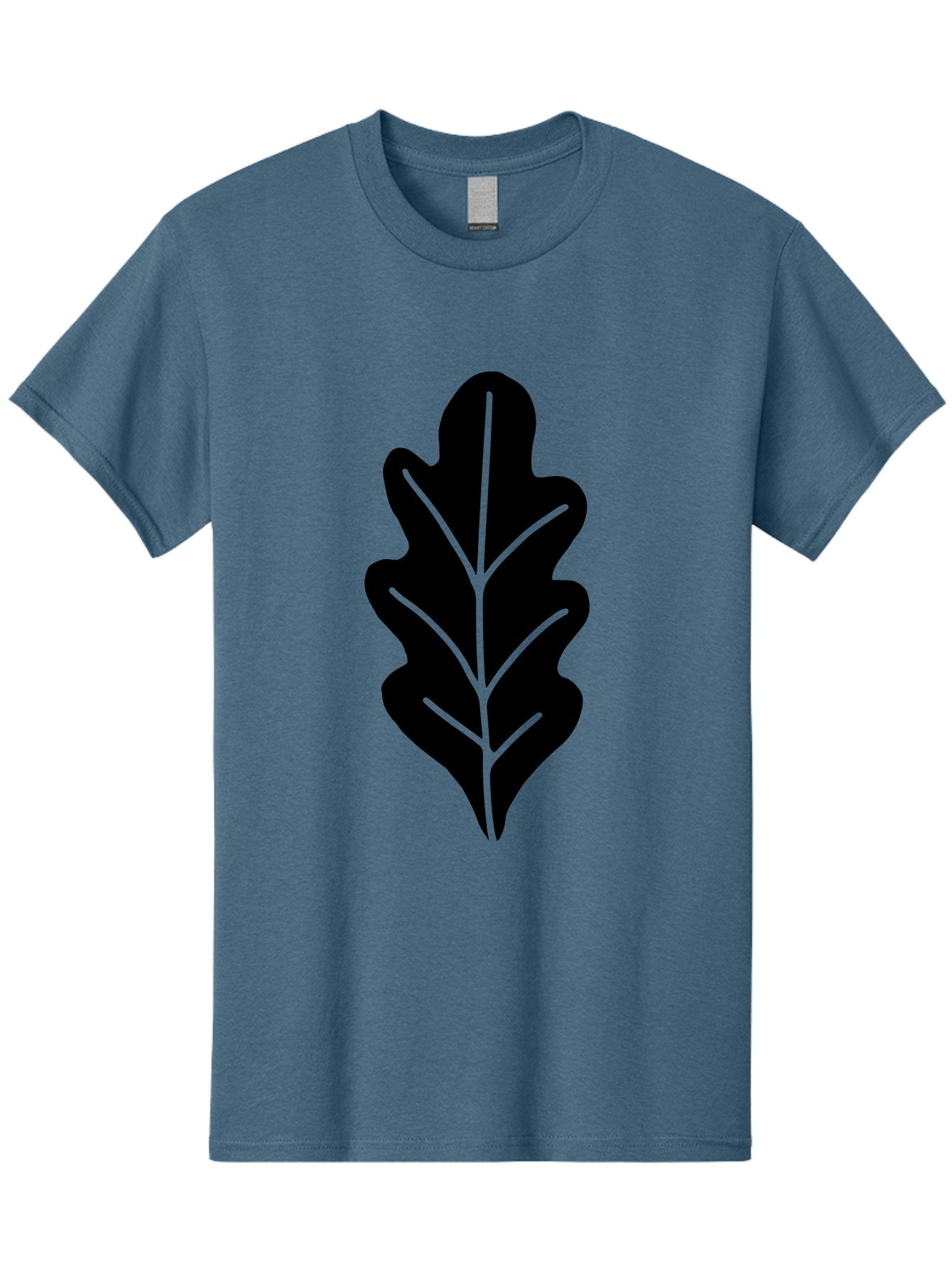 Leaf-Silhouette Men'S Graphic Tee, 100% Cotton, Comfortable Casual Summer Wear, Machine Washable, Leaf Silhouette, Foliage Icon, Simple Leaf Design, Nature-Inspired Graphic, Black Leaf Shape, Neon Green Veins, Minimalist Illustration, -  Aaa601 5